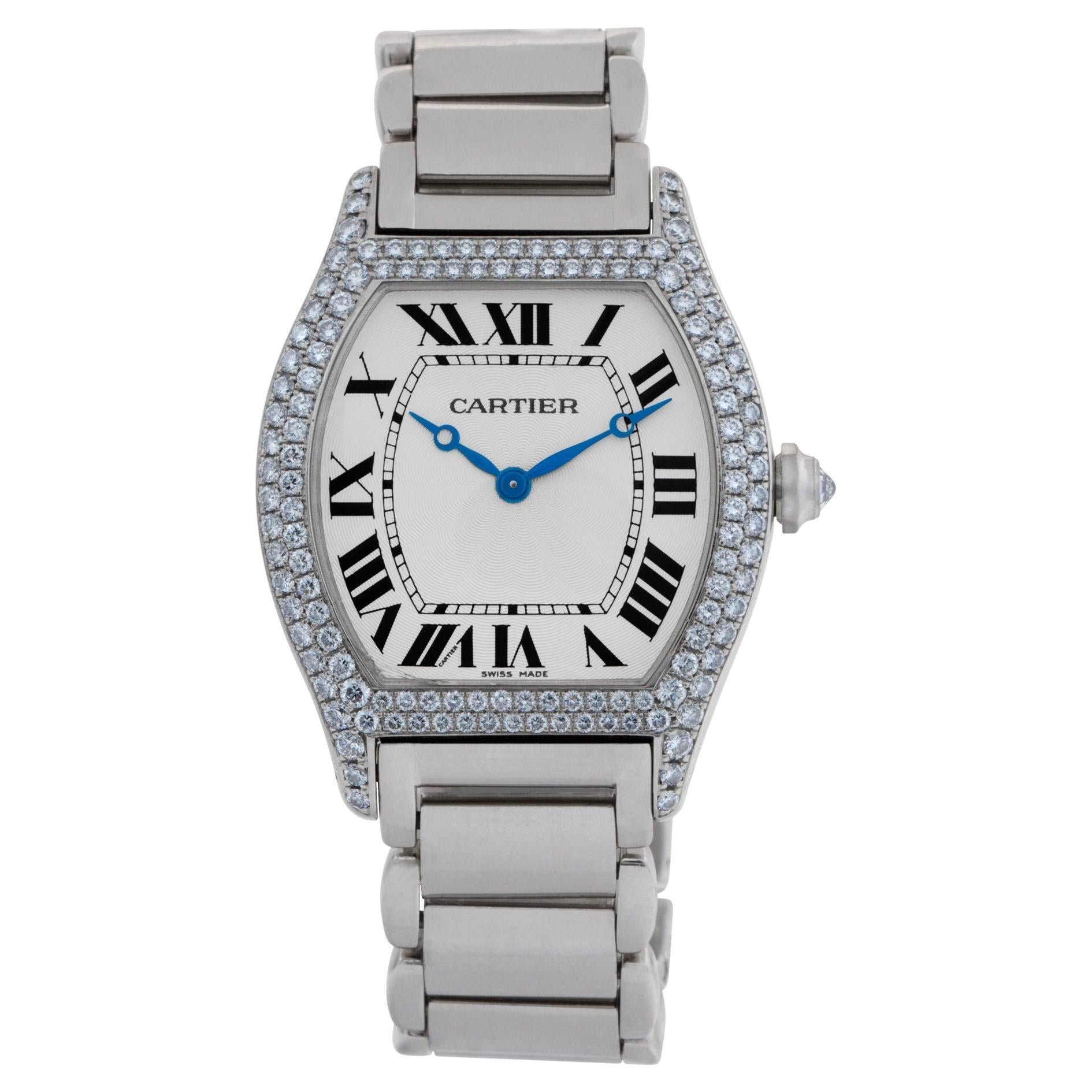 Cartier Tortue 18k White Gold Wristwatch Ref WA5038W9