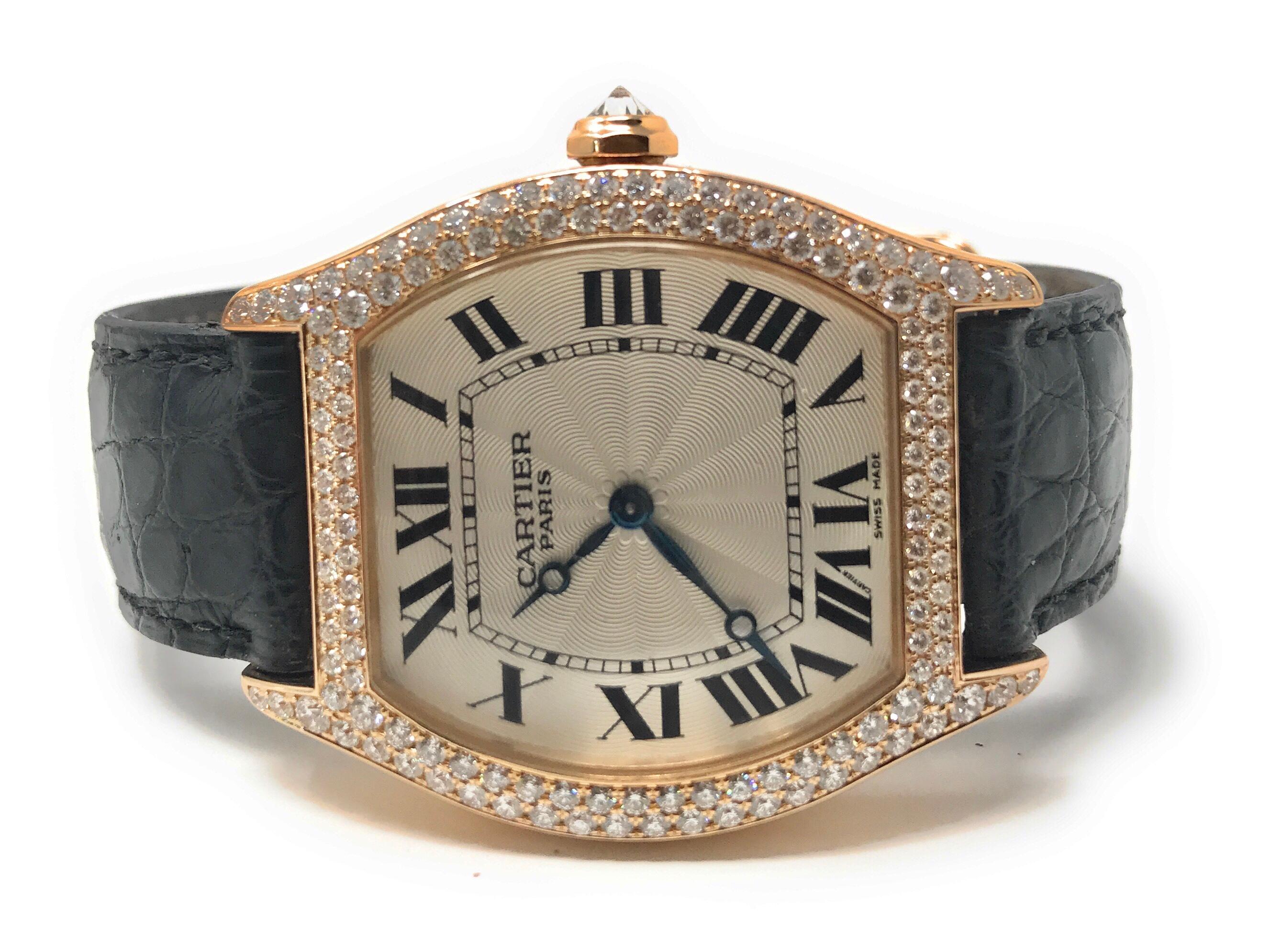 Cartier Tortue Collection De Privee Rose Gold Watch With Diamonds 1