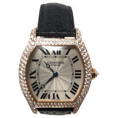 Cartier Tortue Collection De Privee Rose Gold Watch With Diamonds
