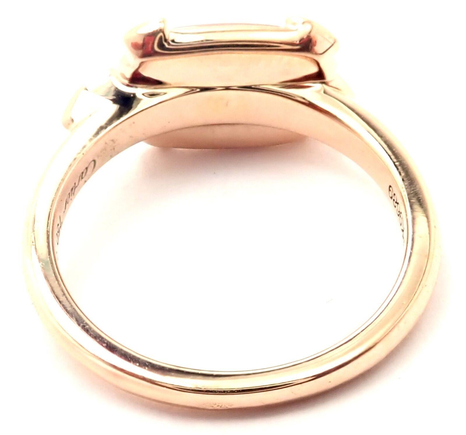 Donna Cartier Tortue Anello in oro rosa con diamanti e madreperla in vendita