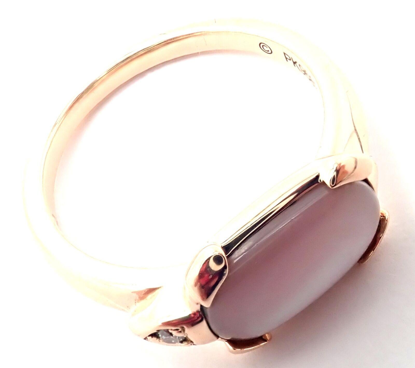 Cartier Tortue Anello in oro rosa con diamanti e madreperla in vendita 1
