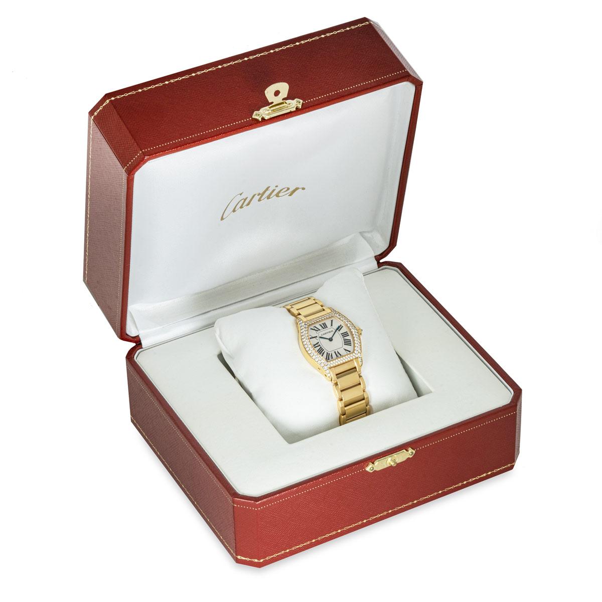 Cartier Tortue Diamond Set Yellow Gold Watch 2643 4