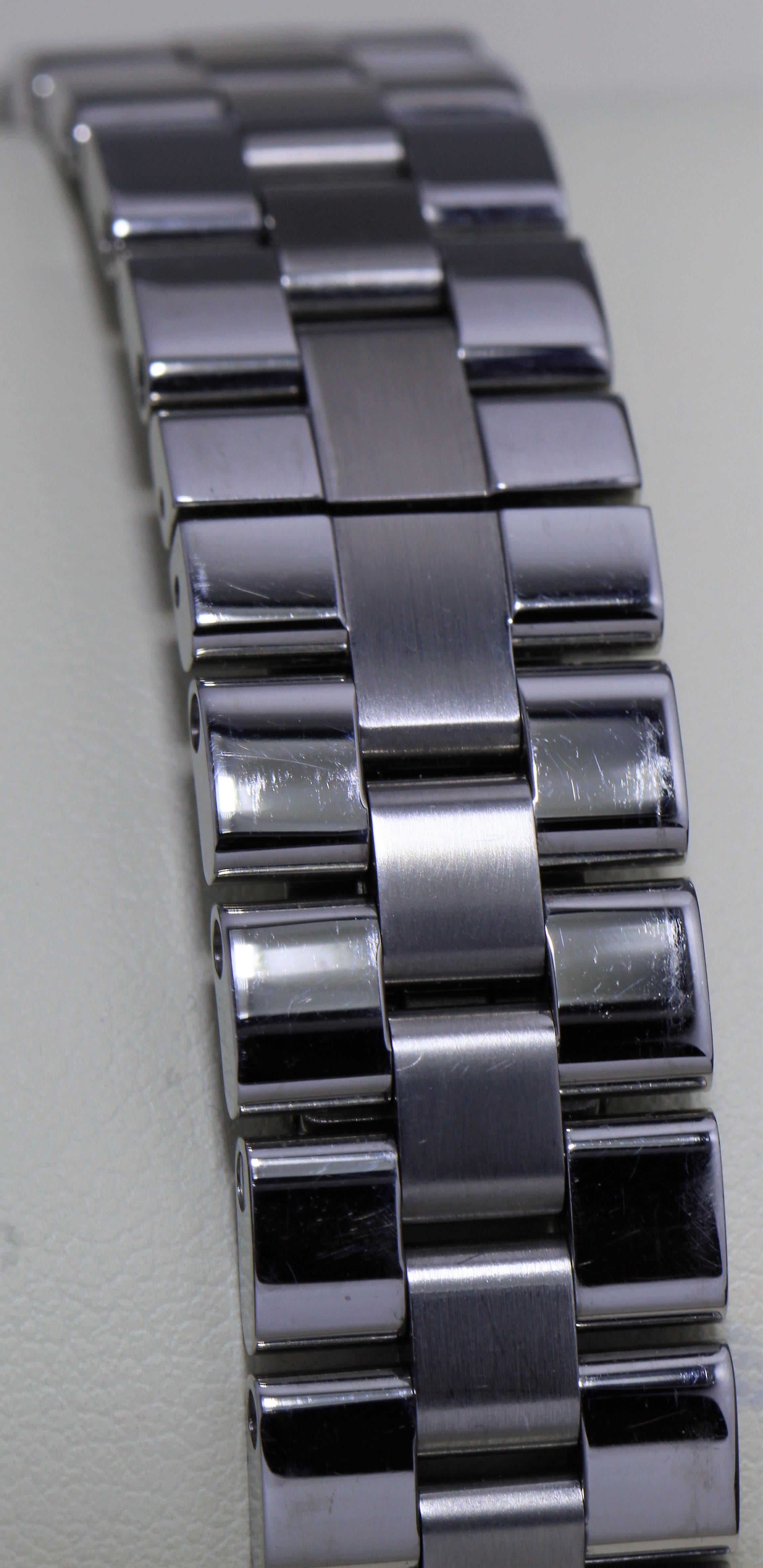 Women's or Men's Cartier Roadster Diamond Studded Wristwatch For Sale