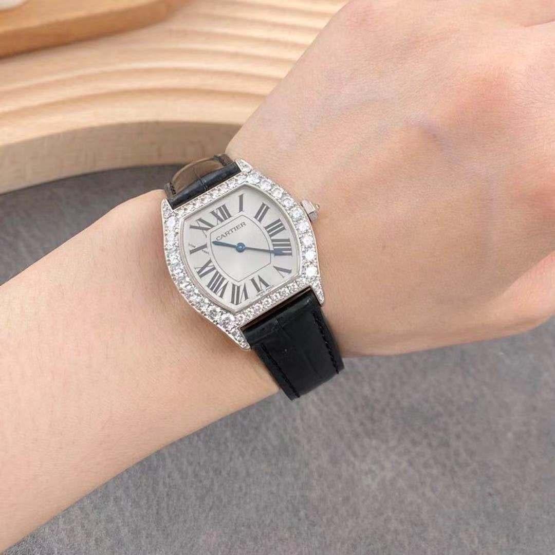 Cartier Tortue Francaise White Gold Diamond Ladies Watch WA507231 2