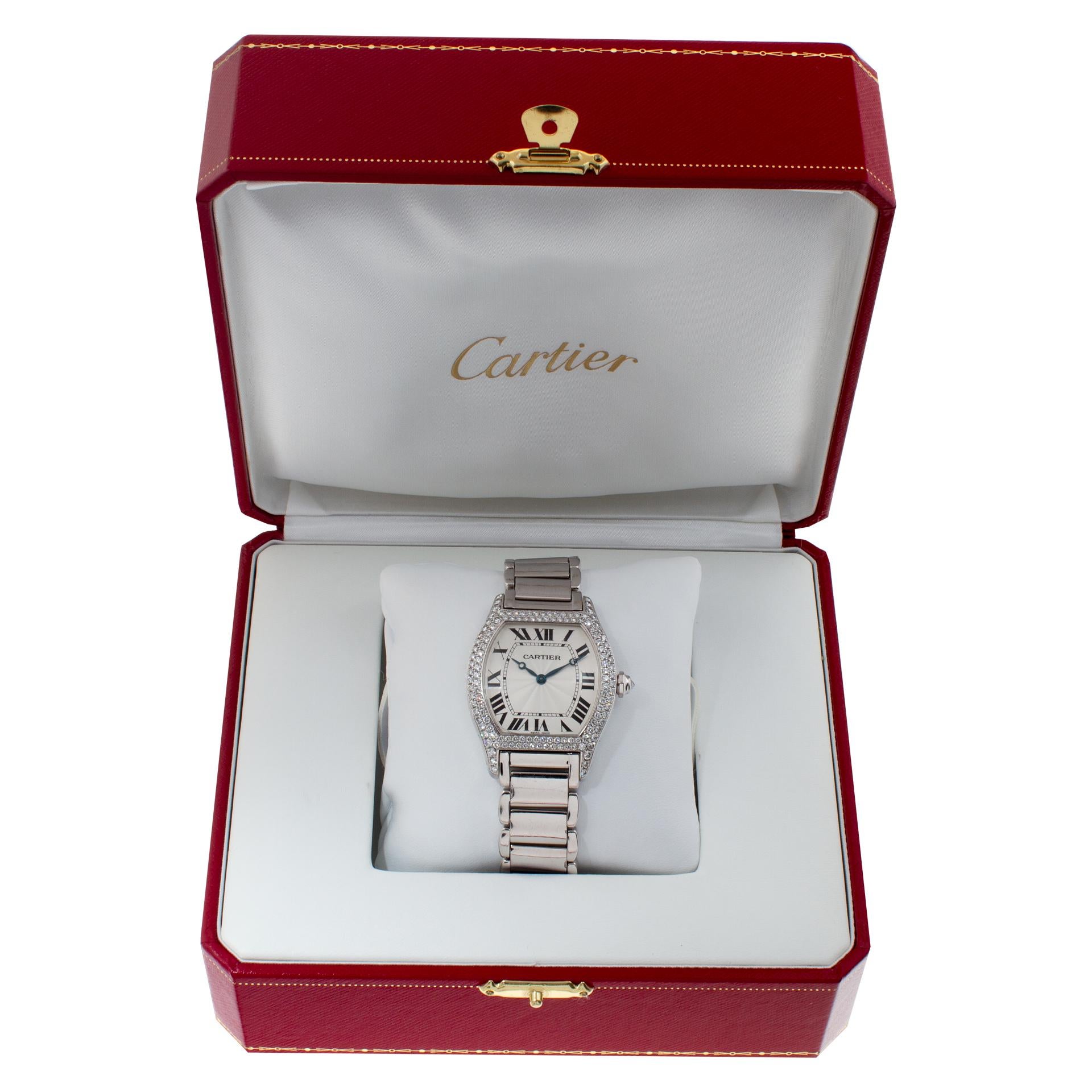Cartier Tortue in 18 Karat White Gold with Diamonds For Sale at 1stDibs ...