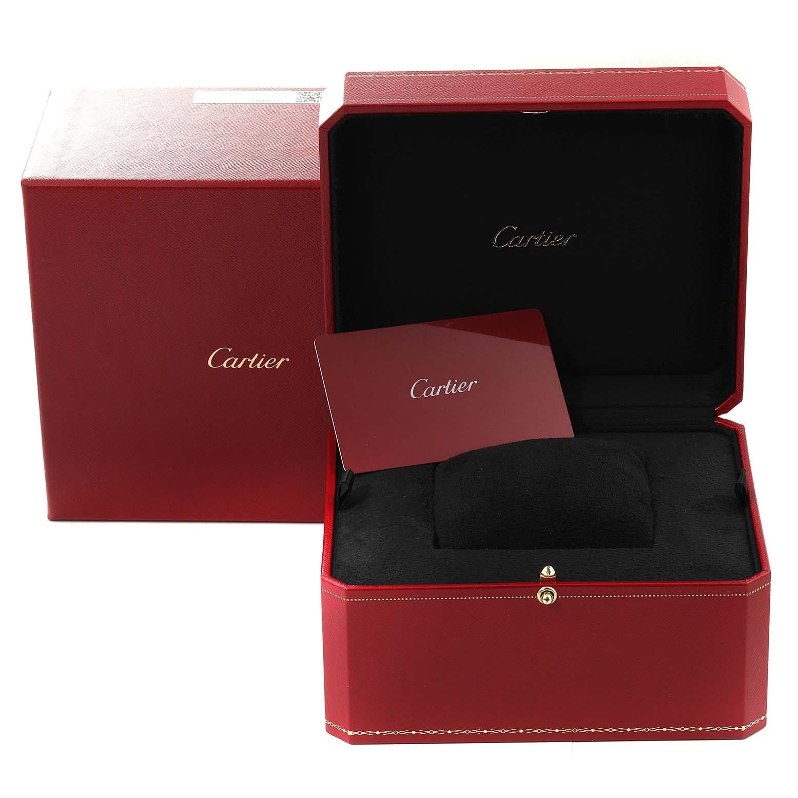 Cartier Tortue Large White Gold Diamond Mens Watch WA503851 Box Card en vente 3