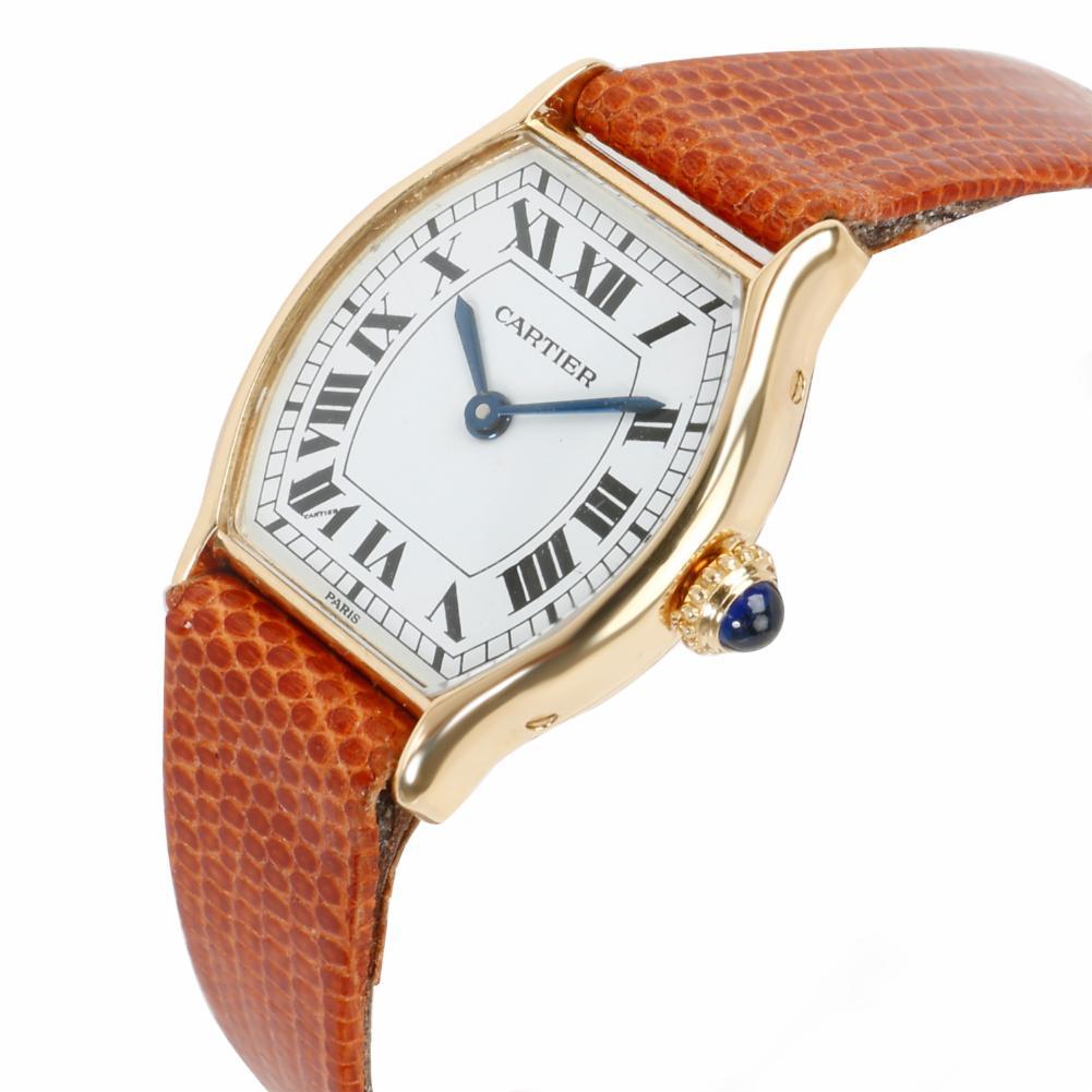 Cartier Tortue No-Ref, White Dial, Certified and Warranty In Excellent Condition In Miami, FL