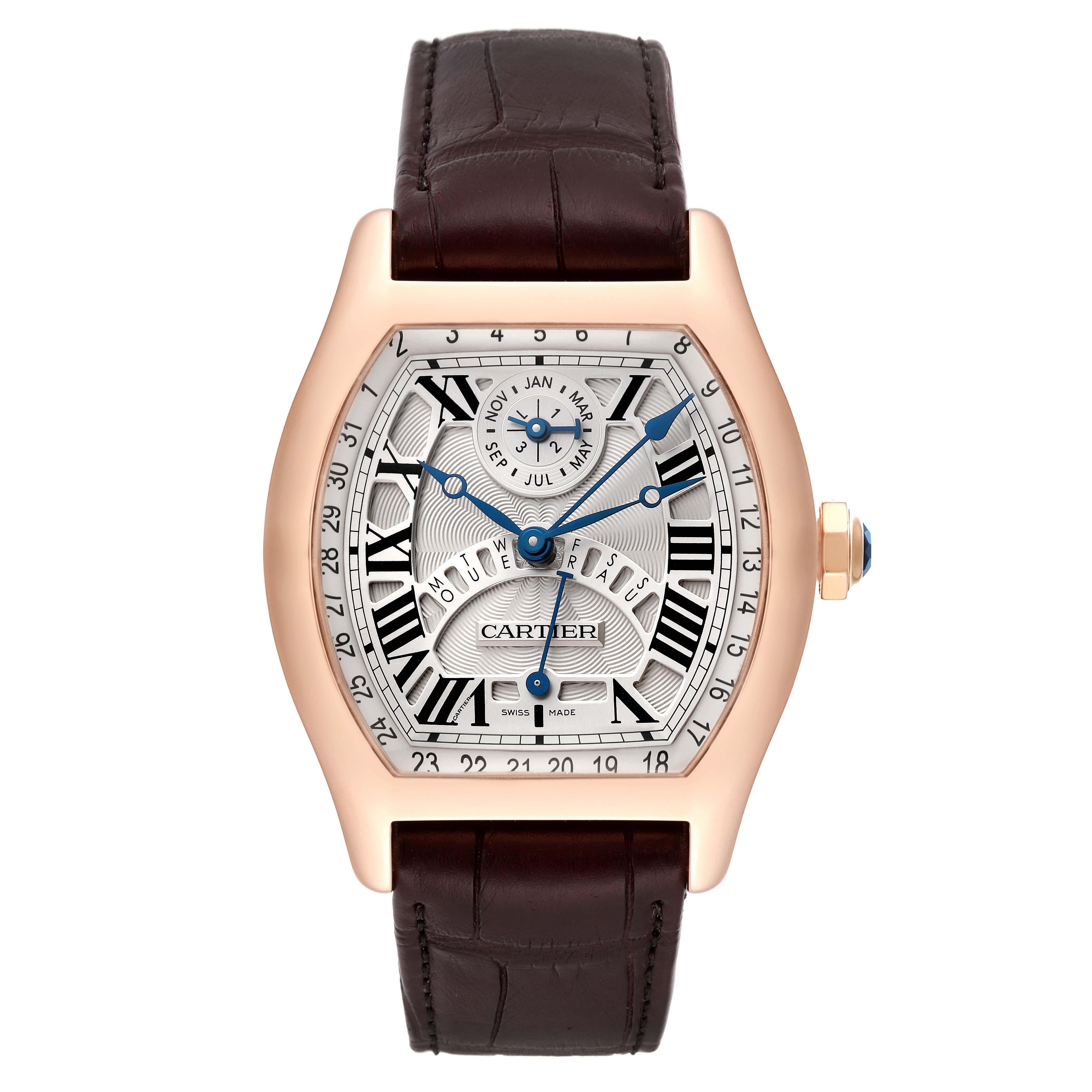 Cartier Tortue Perpetual Calendar Automatic Rose Gold Mens Watch W1580045 For Sale 2
