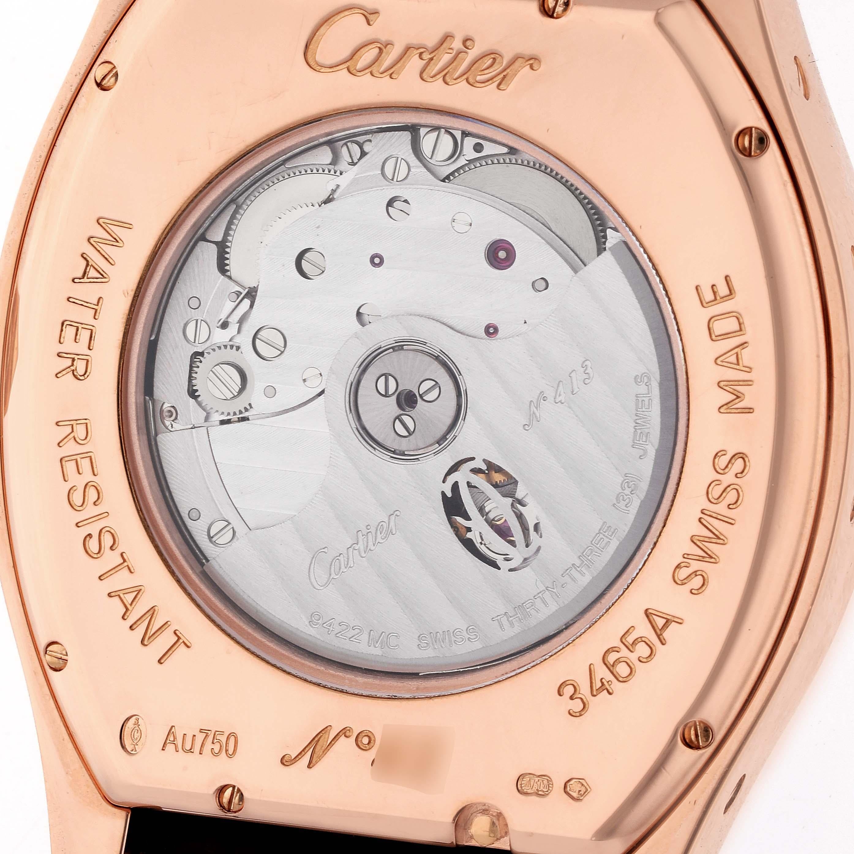 Cartier Tortue Perpetual Calendar Automatic Rose Gold Mens Watch W1580045 For Sale 3