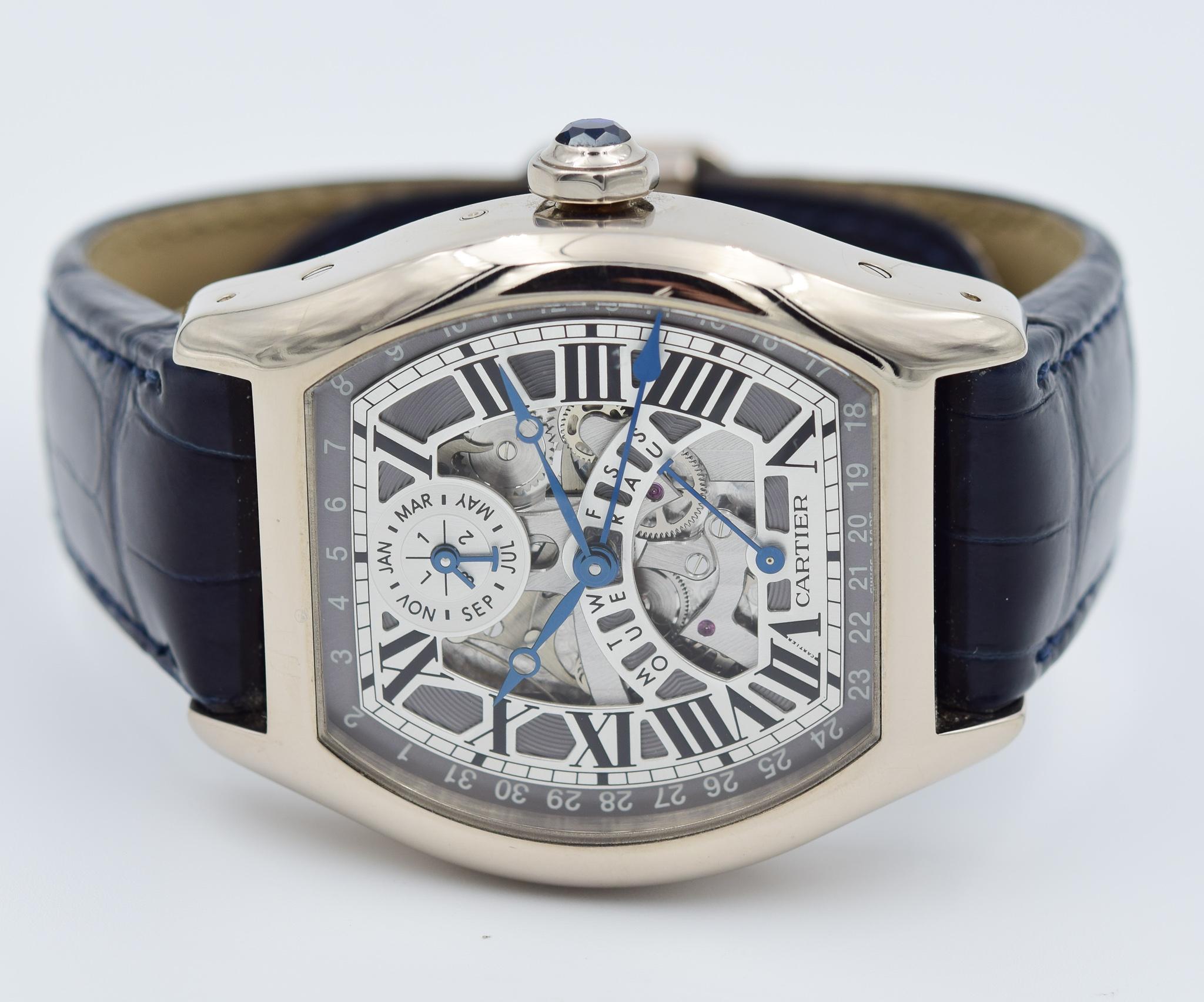 Cartier Tortue Perpetual Calendar in 18k White Gold W1580004, Full Box / Papers 1