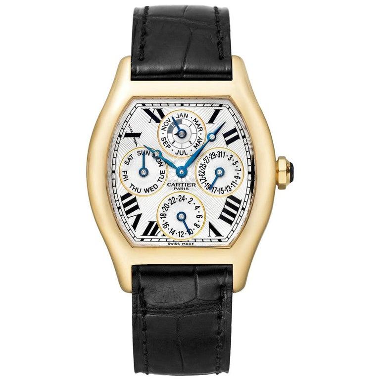 Cartier Tortue Perpetual Calendar Yellow Gold 'W1538651' In Excellent Condition In Greenwich, CT