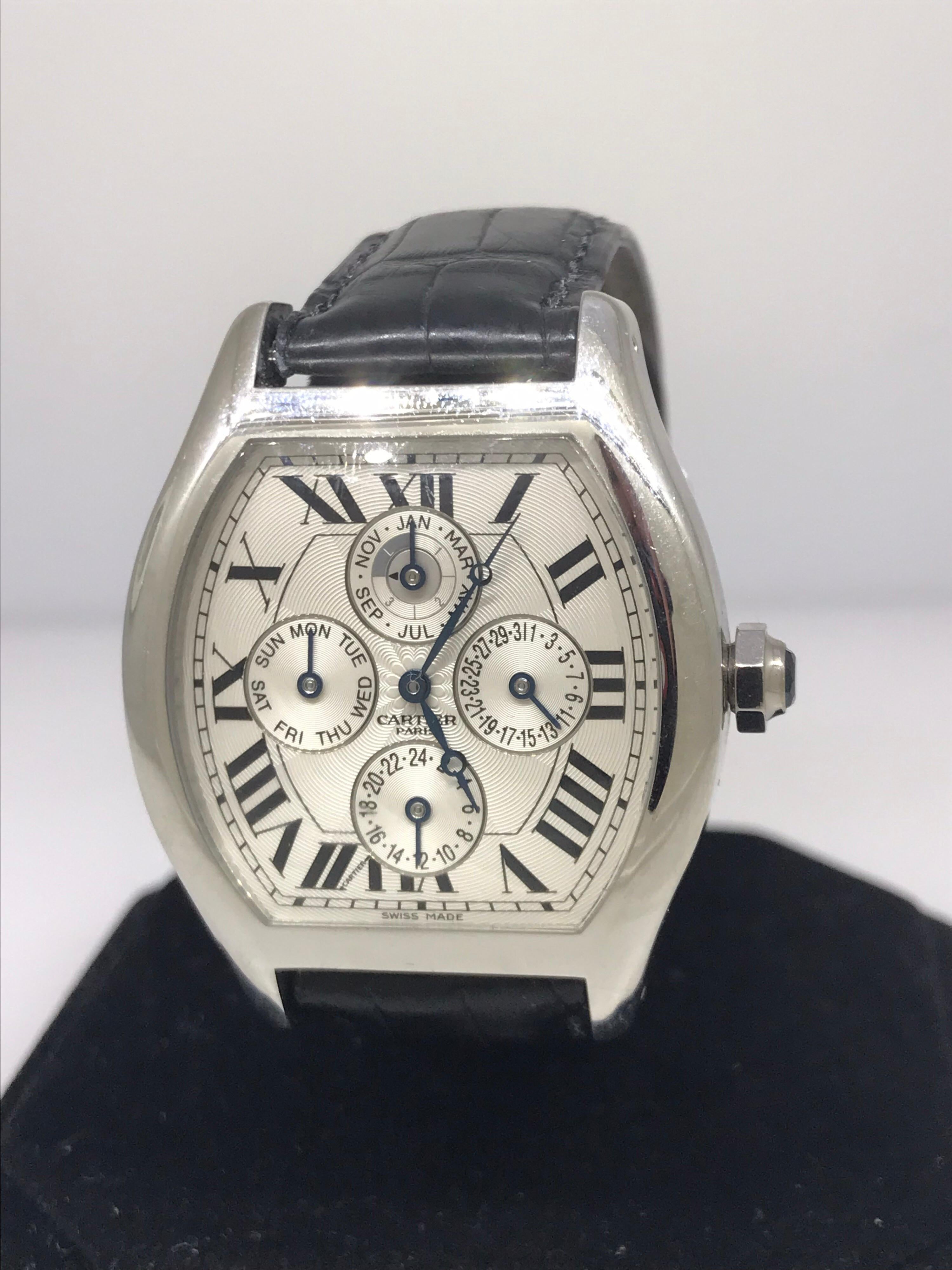 cartier tortue silver men's watch - w1540551