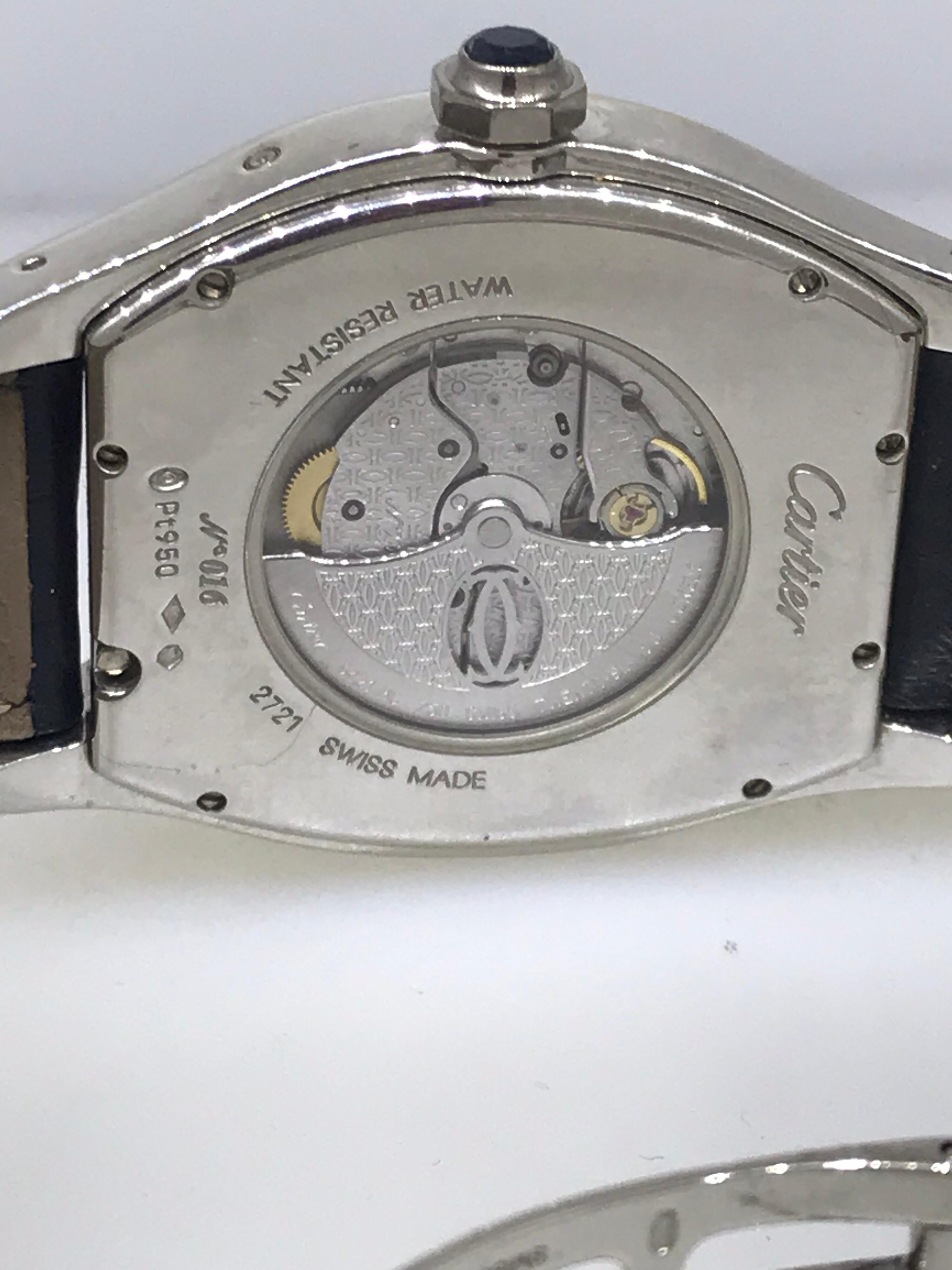Cartier Tortue Platinum Perpetual Calendar Automatic Men's Watch W1540551 For Sale 1