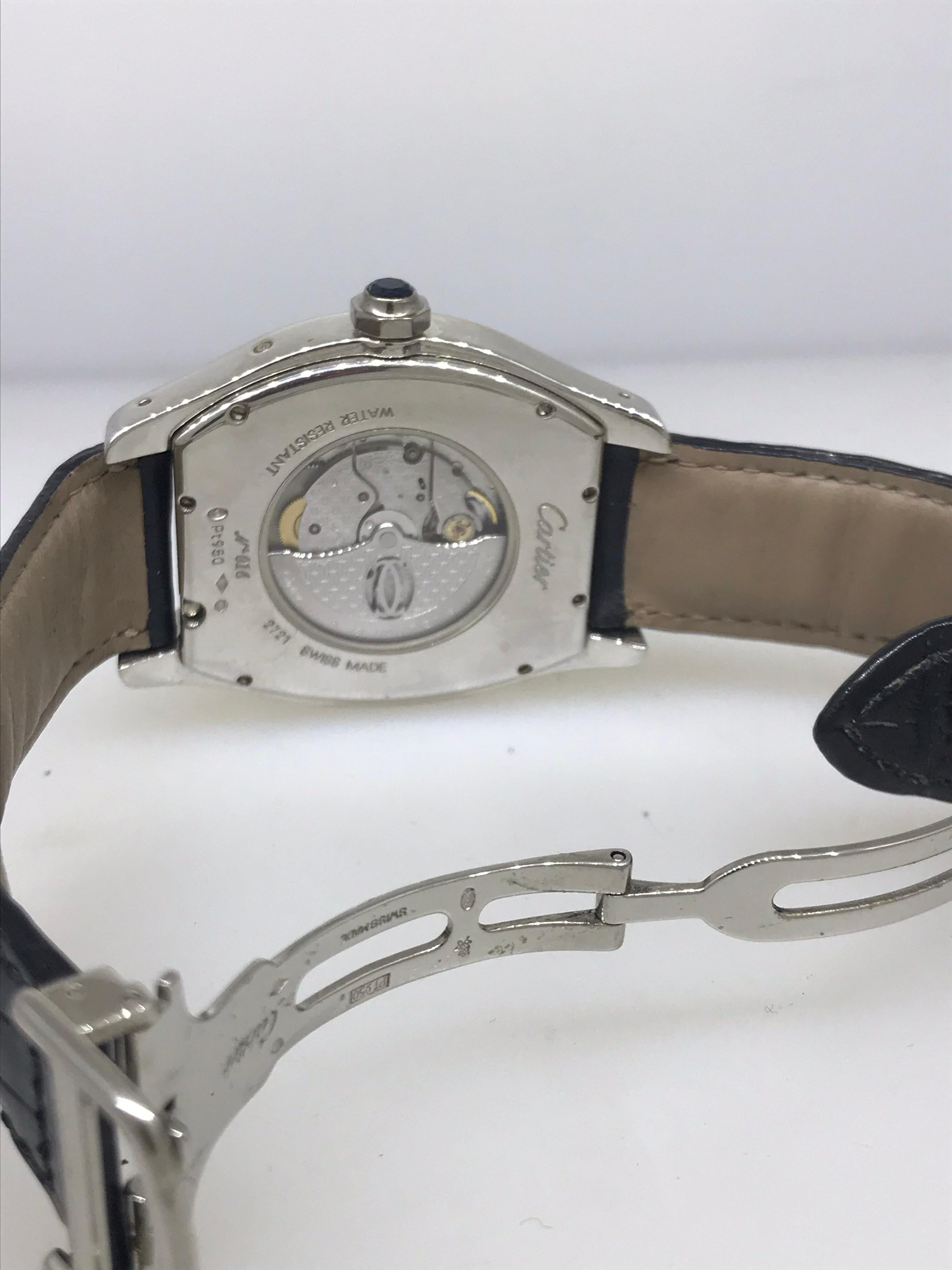 Cartier Tortue Platinum Perpetual Calendar Automatic Men's Watch W1540551 For Sale 2