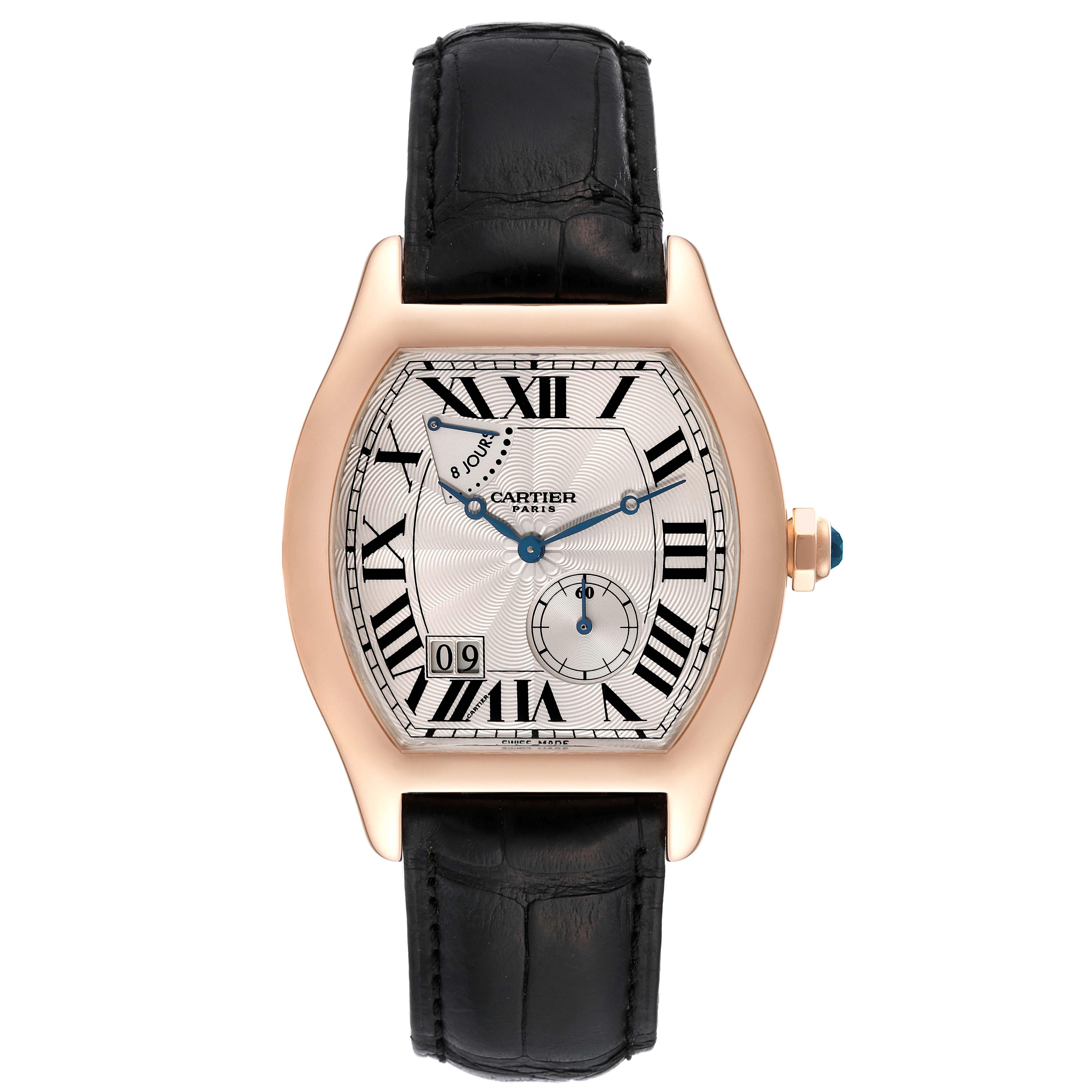 Cartier Tortue Privee Rose Gold 8 Day Power Reserve Mens Watch W1545851 In Excellent Condition For Sale In Atlanta, GA