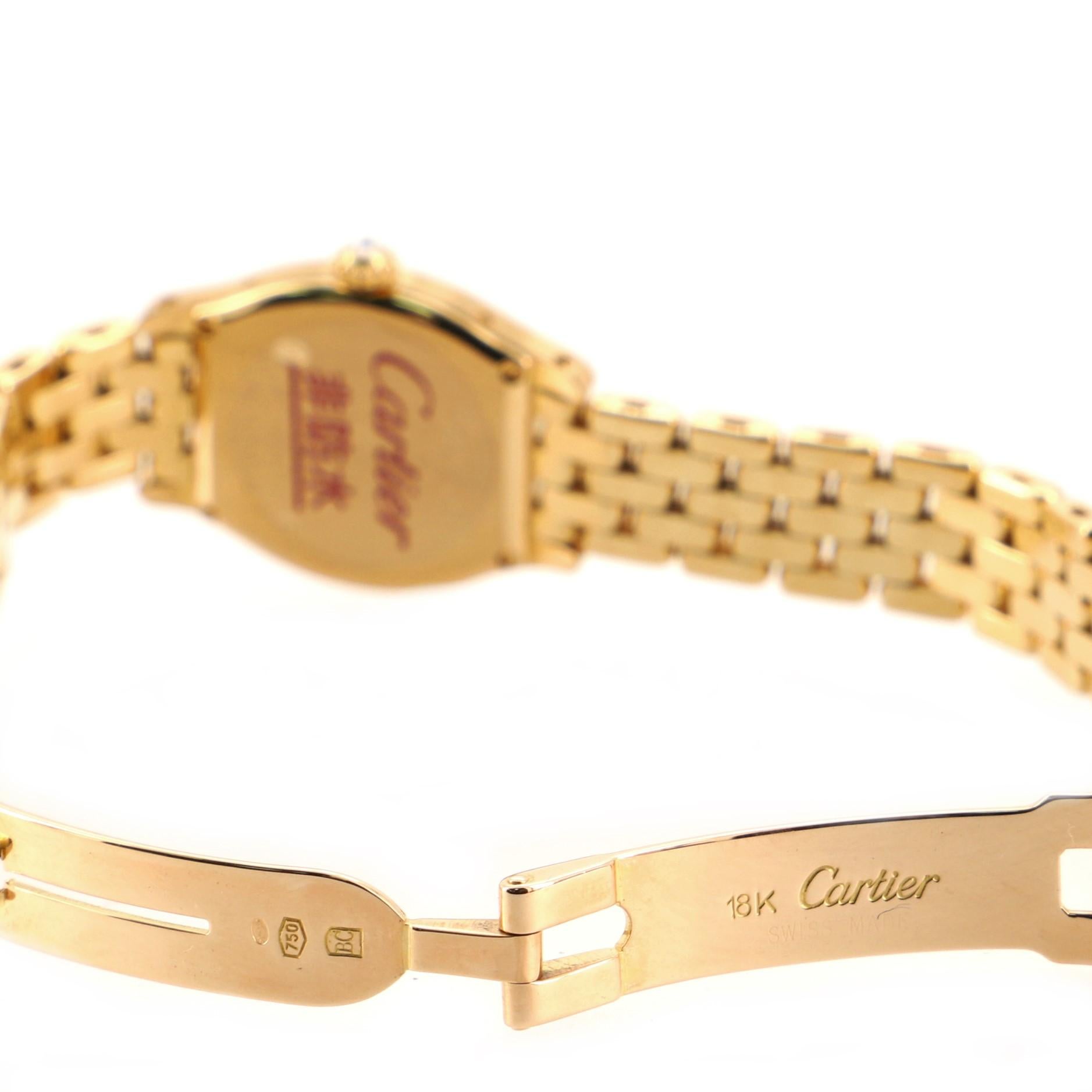Cartier Tortue Quarzuhr Uhr Gelbgold und Diamanten 20 2