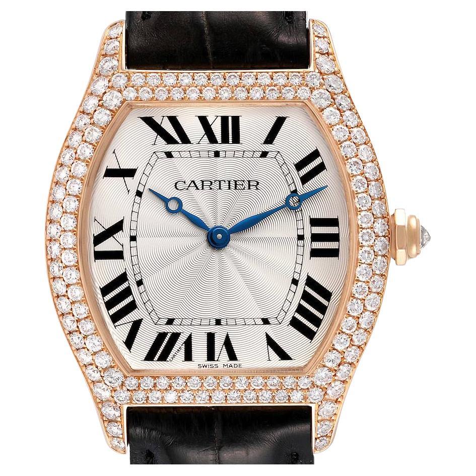 Cartier Tortue Rose Gold Diamond Bezel Ladies Watch WA503751
