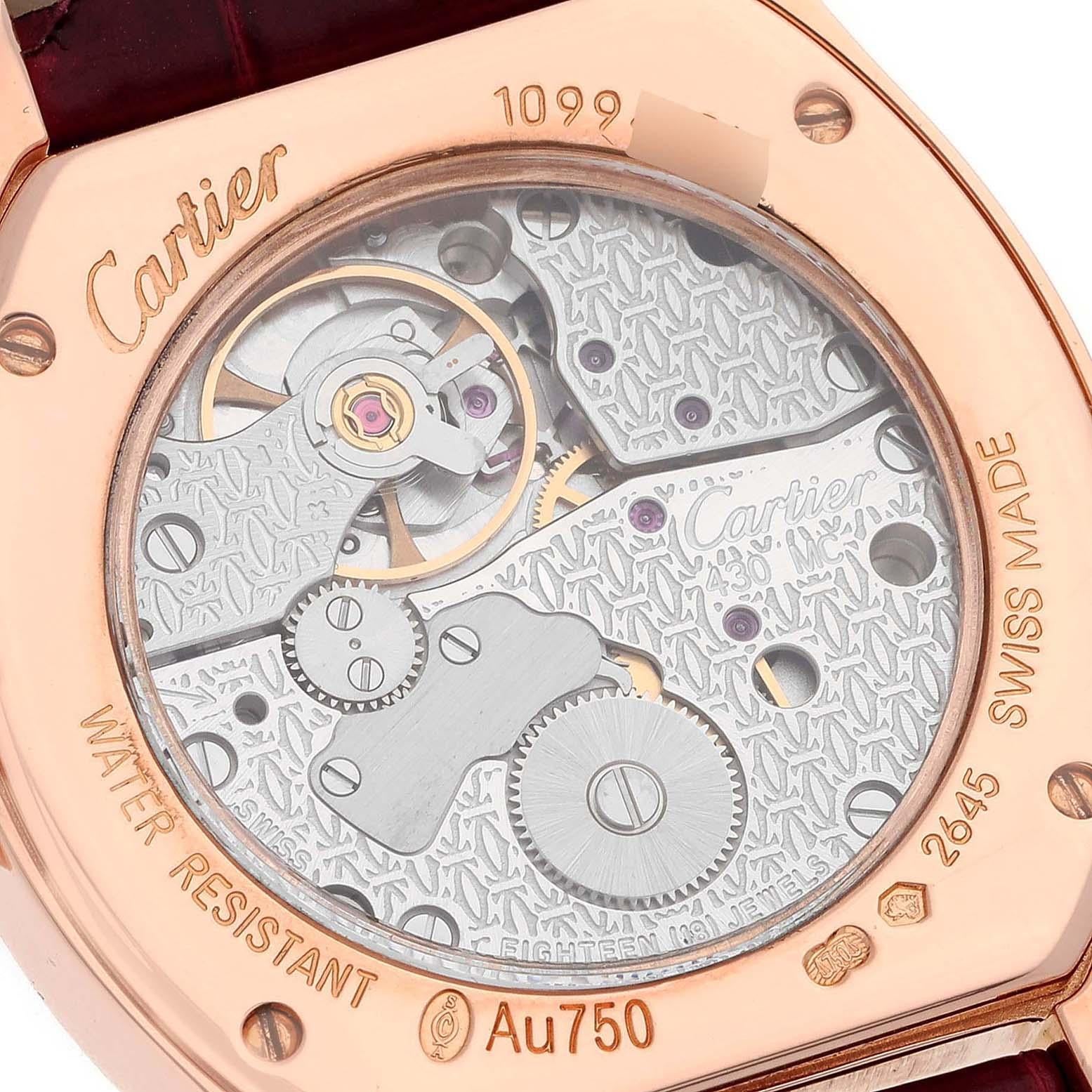 Cartier Montre Tortue en or rose avec lunette en diamants pour femmes WA507031 en vente 2