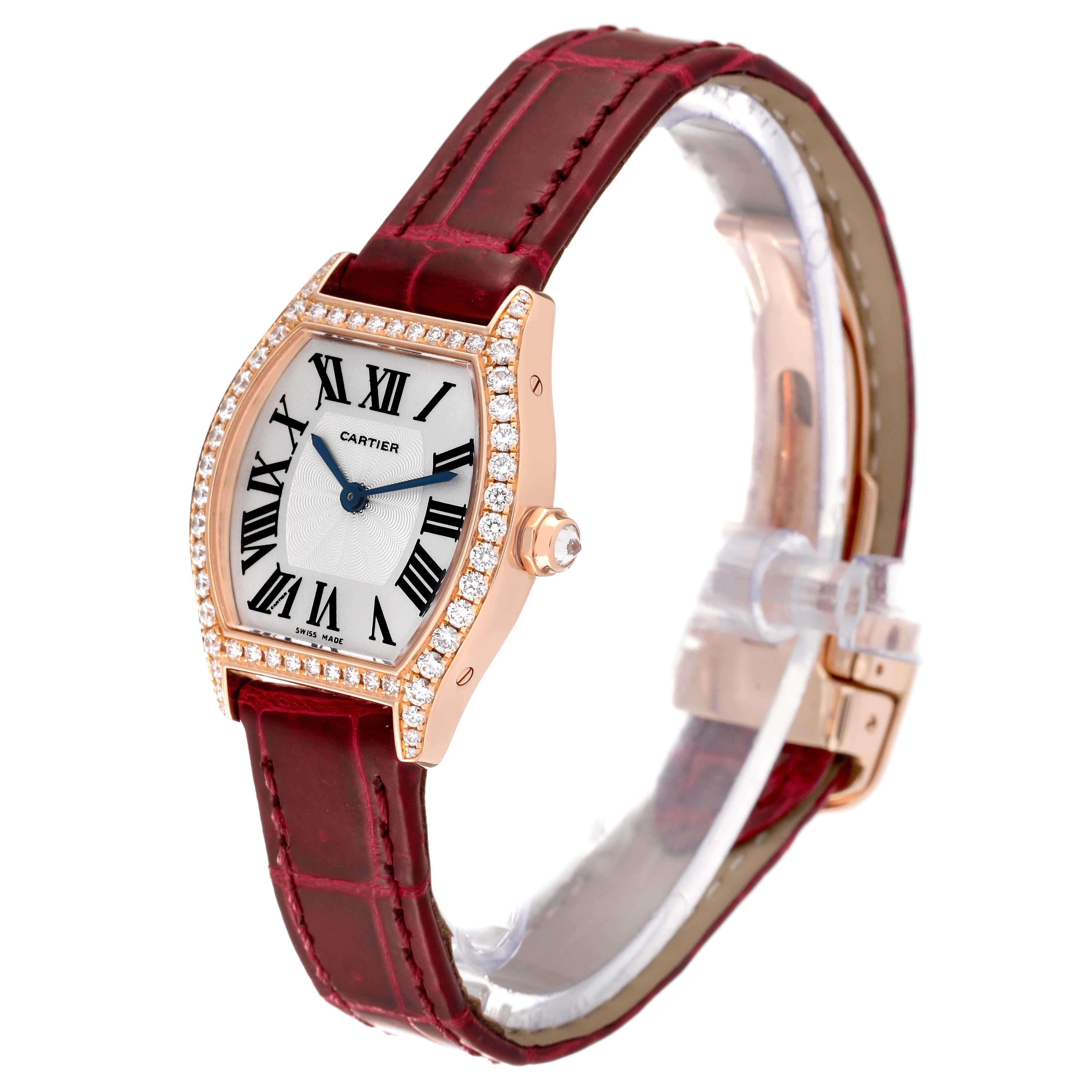 Women's Cartier Tortue Rose Gold Diamond Ladies Watch WA501010 Papers For Sale