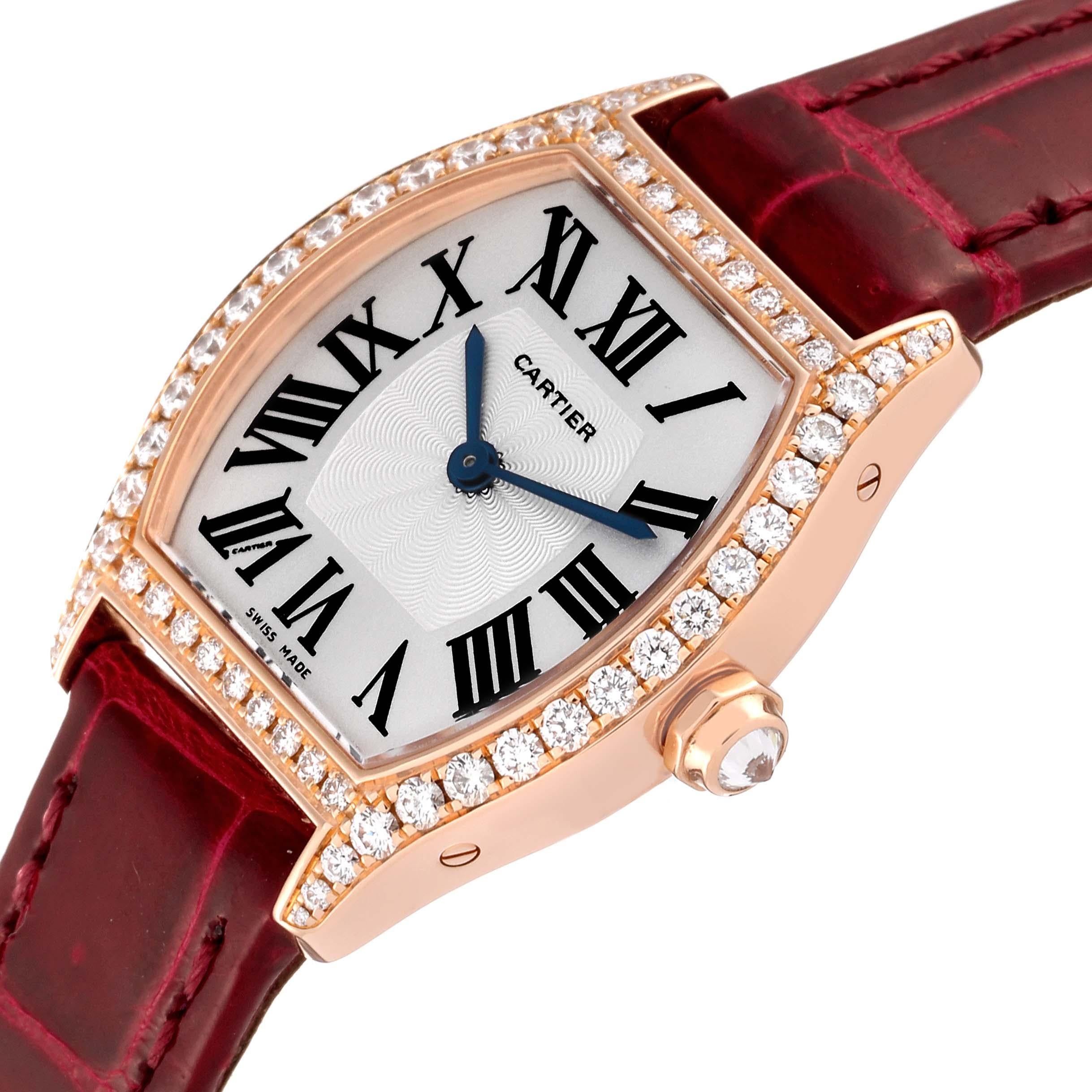 Cartier Tortue Rose Gold Diamond Ladies Watch WA501010 Papers For Sale 1