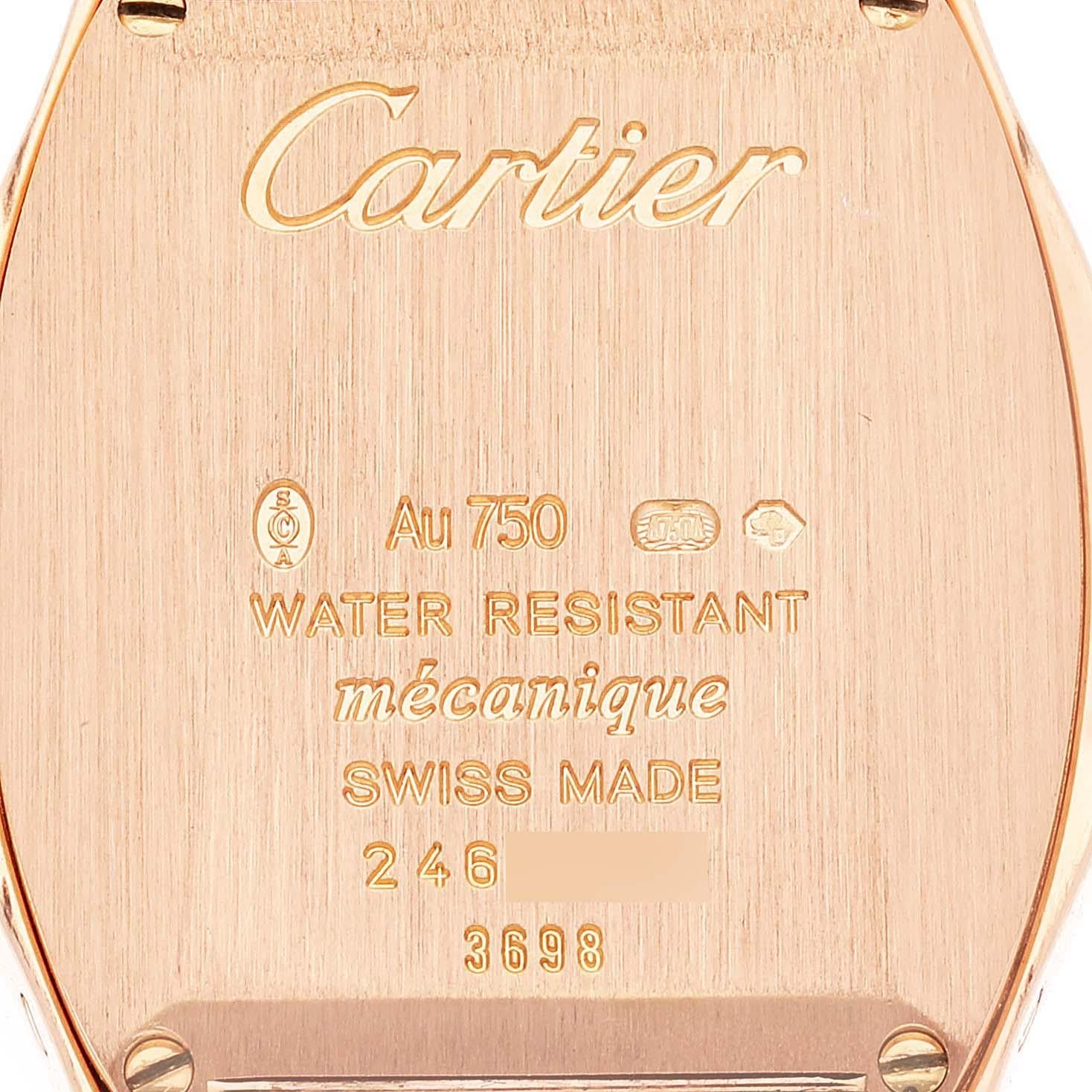 Cartier Tortue Rose Gold Diamond Ladies Watch WA501010 Papers For Sale 2
