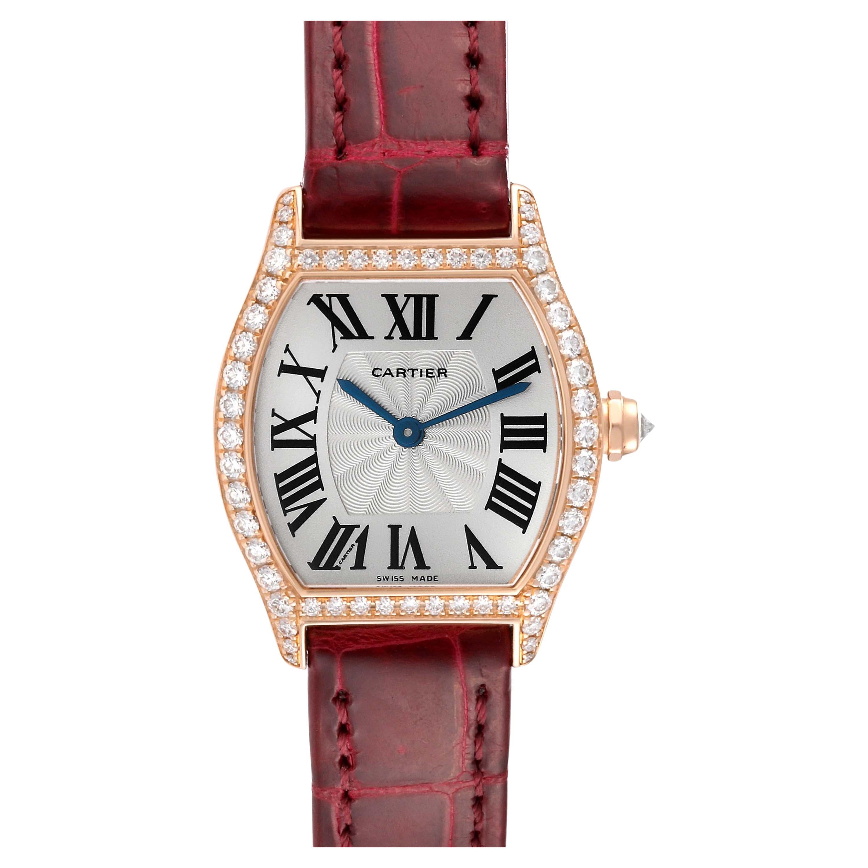 Cartier Tortue Rose Gold Diamond Ladies Watch WA501010 Papers For Sale
