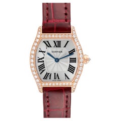 Cartier Tortue Rose Gold Diamond Ladies Watch WA501010 Papers