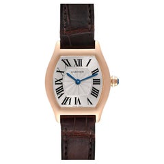 Cartier Montre Tortue petite taille en or rose 18 carats avec bracelet marron, pour femmes W1556360