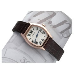 Cartier Tortue Small Rose Gold Ladies Watch W1556360/3698 with Leather Strap