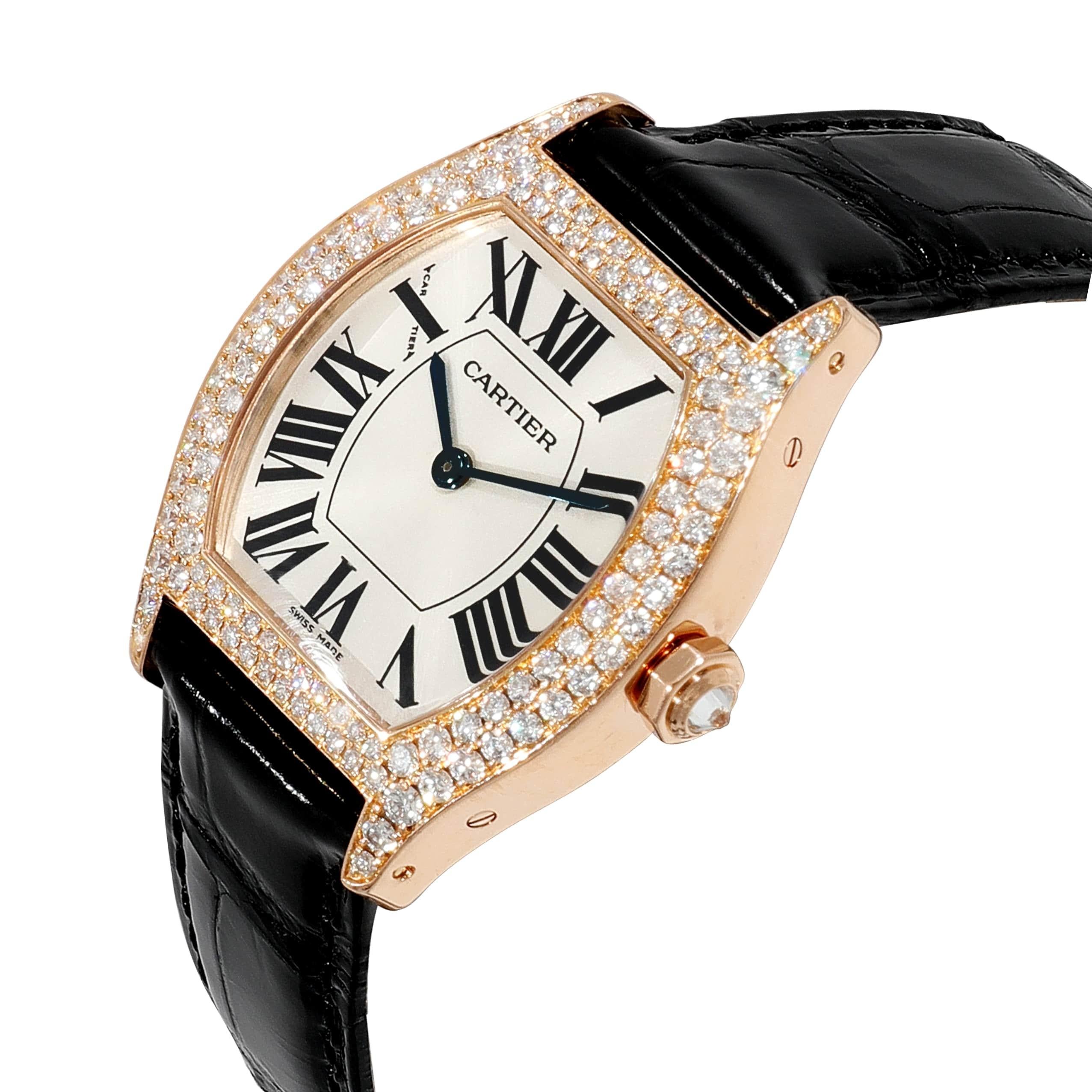 Cartier Tortue WA503751 Women's Watch in 18 Karat Rose Gold In Excellent Condition For Sale In New York, NY