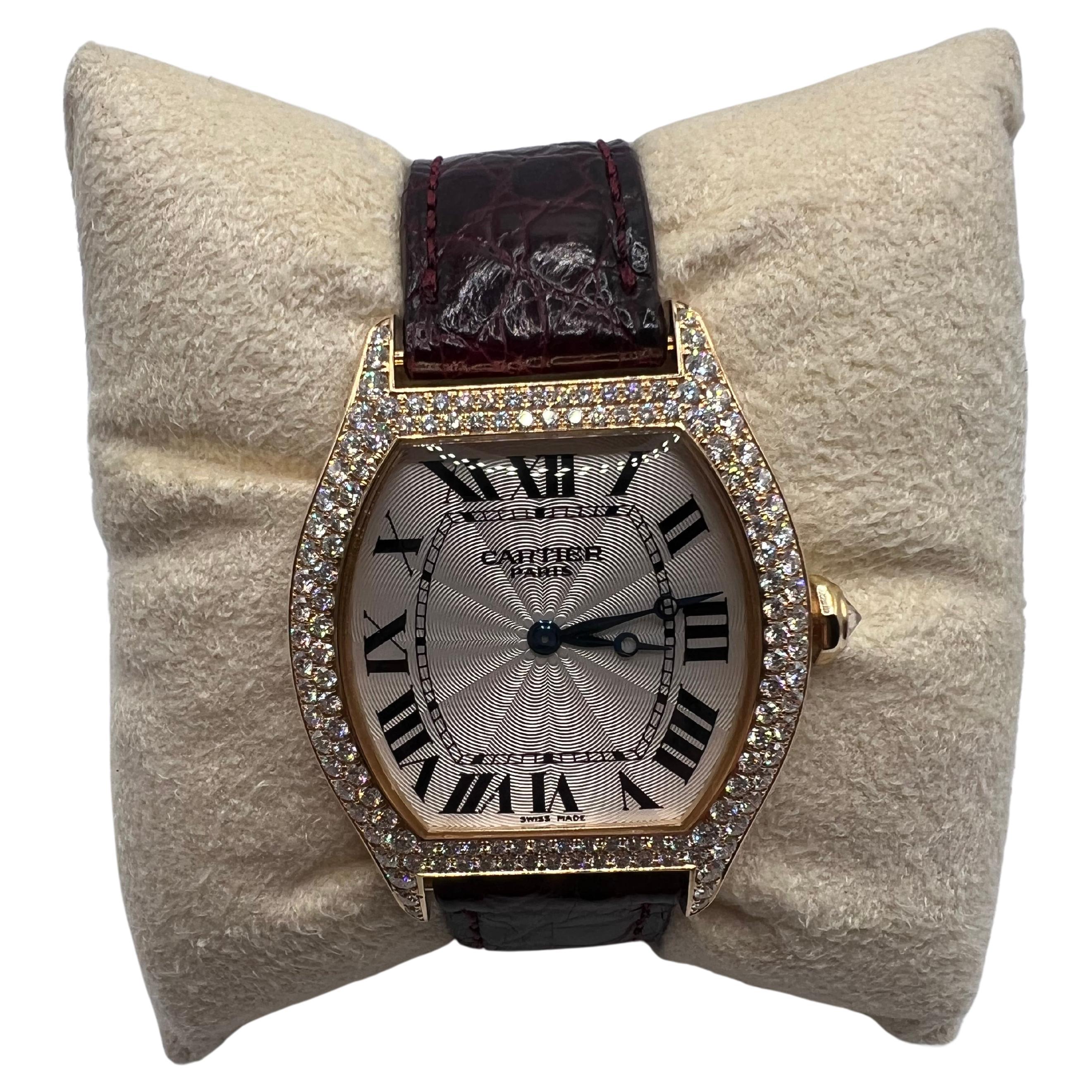 Cartier Tortue Montre en or 18 carats et diamants