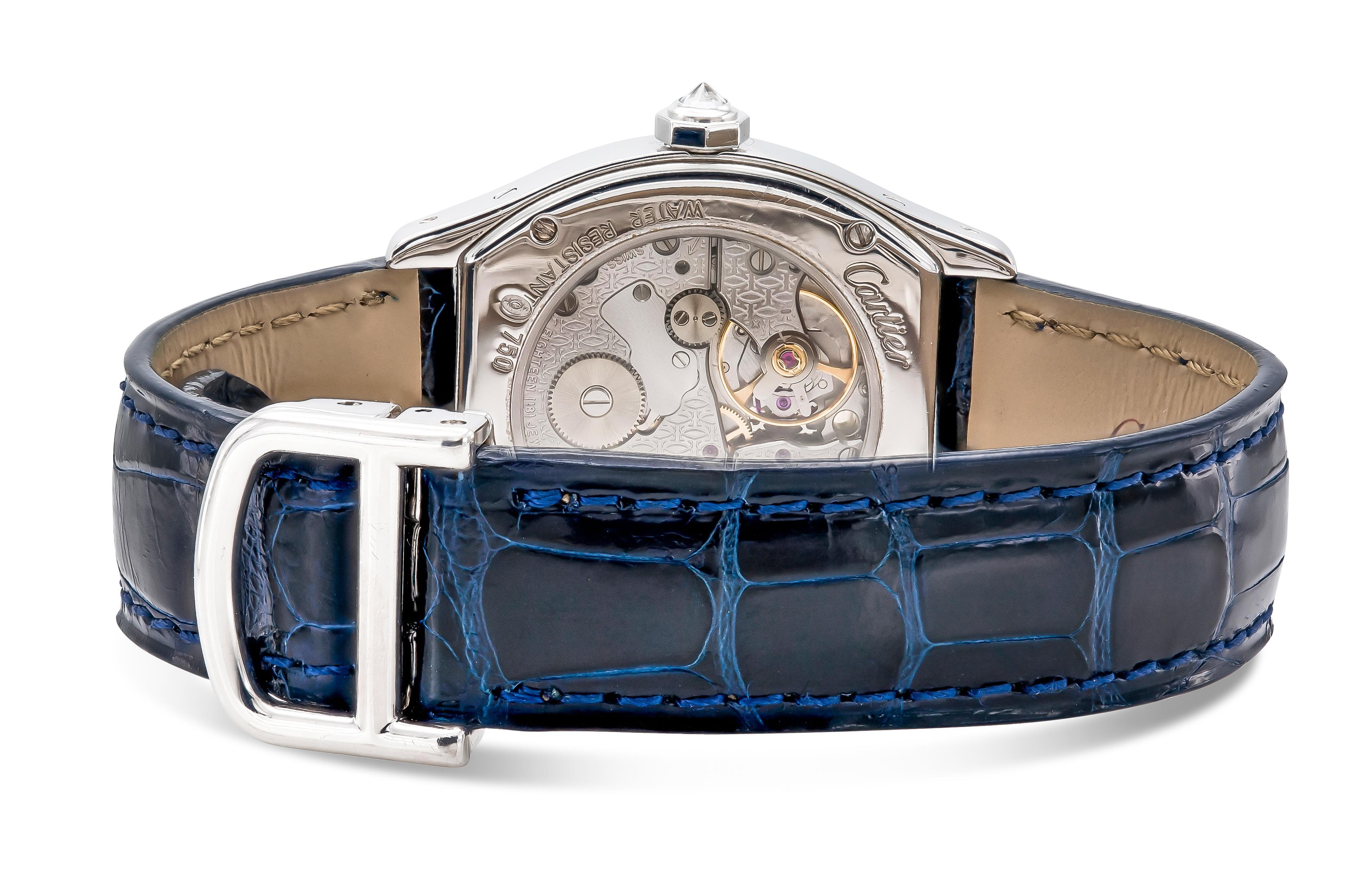 Cartier Tortue Montre avec diamants Bon état - En vente à New York, NY
