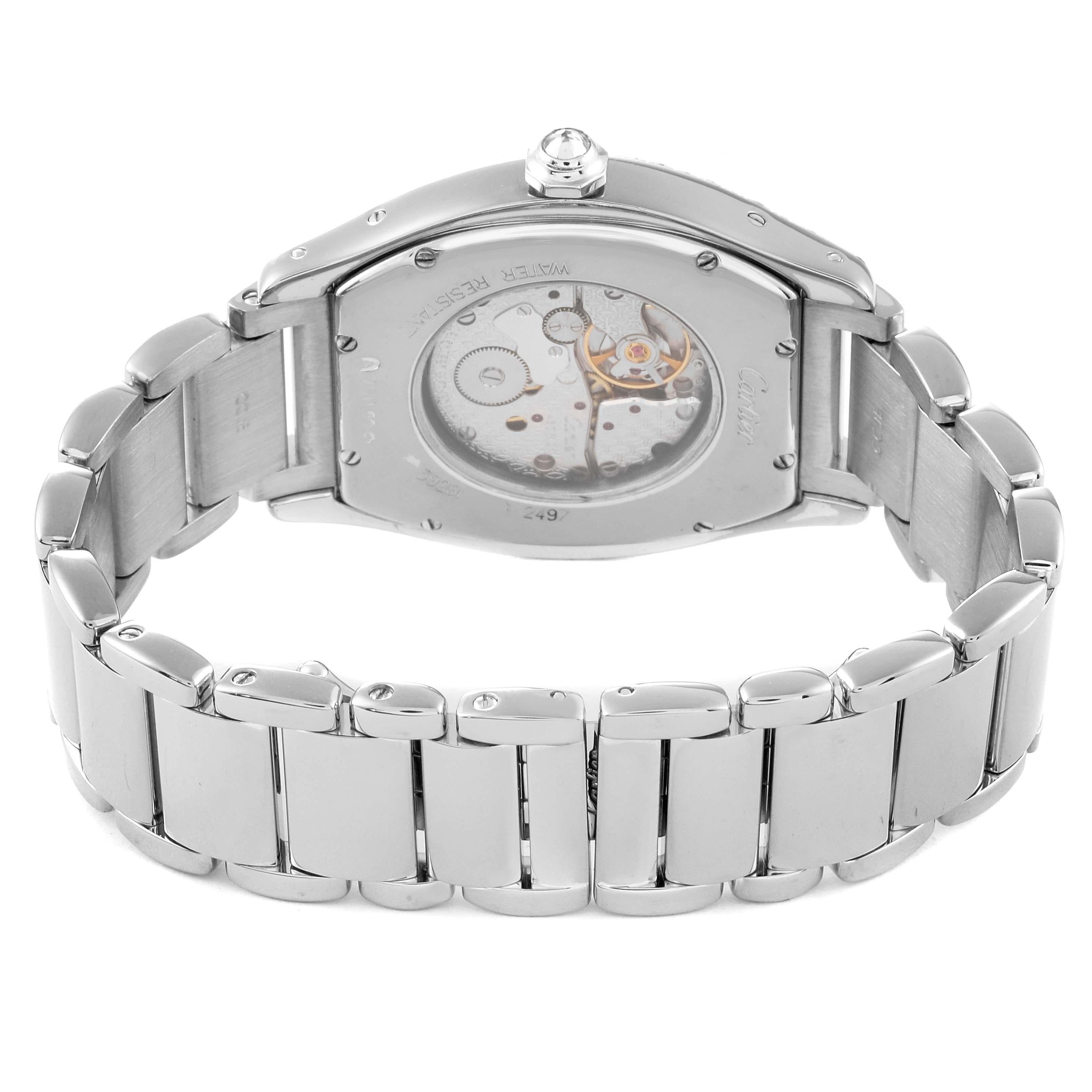 Cartier Tortue White Gold Diamond Bezel Mens Watch WA504351 For Sale 1