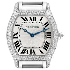 Montre homme Cartier Tortue or blanc lunette diamants WA504351