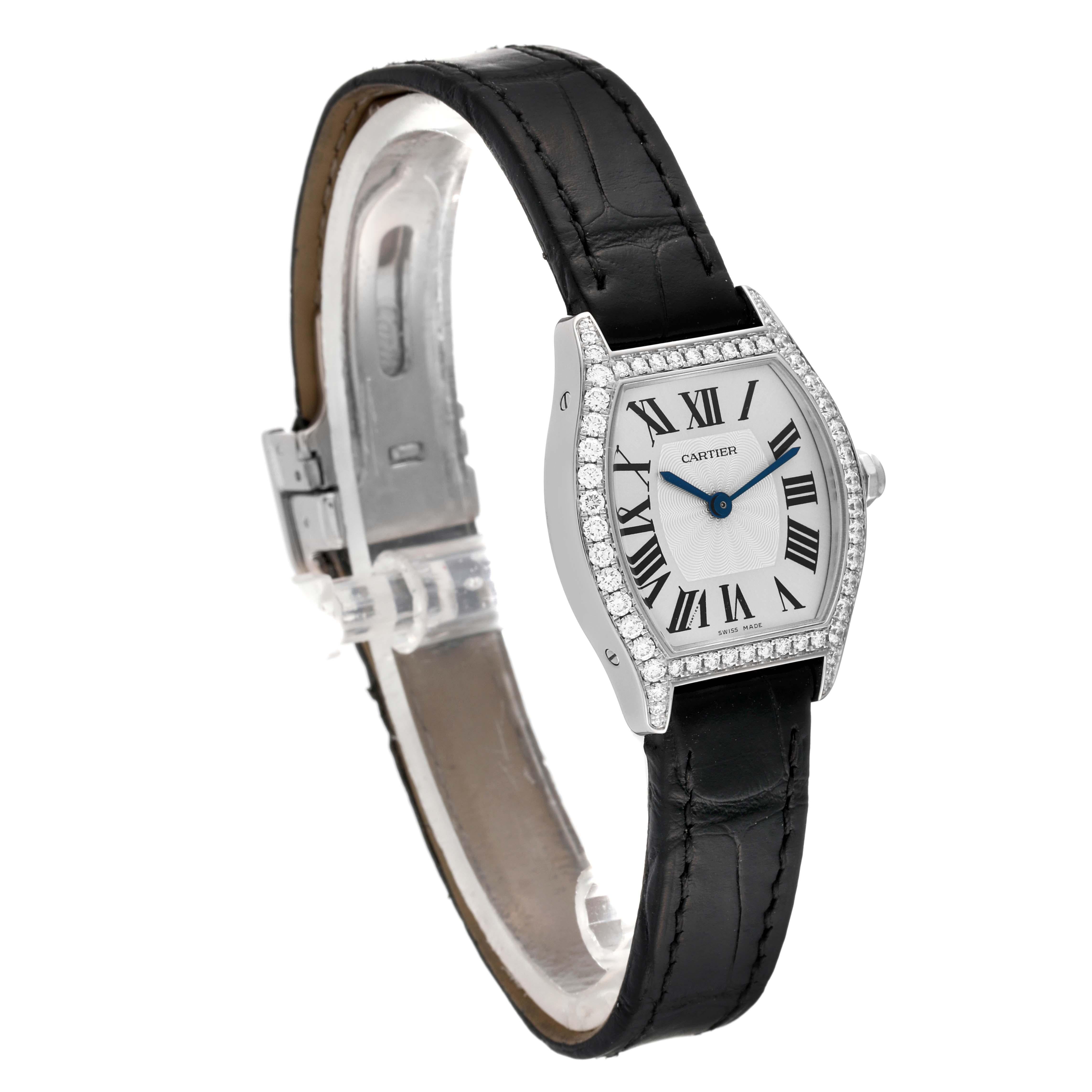 Women's Cartier Tortue White Gold Diamond Ladies Watch WA501007 Box Card For Sale