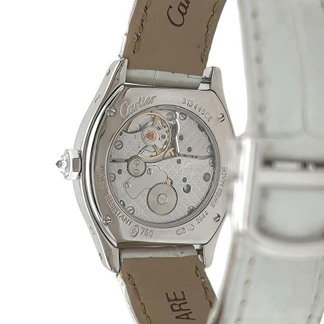 CARTIER Tortue Weißgold-Diamant-Uhr (Rundschliff)