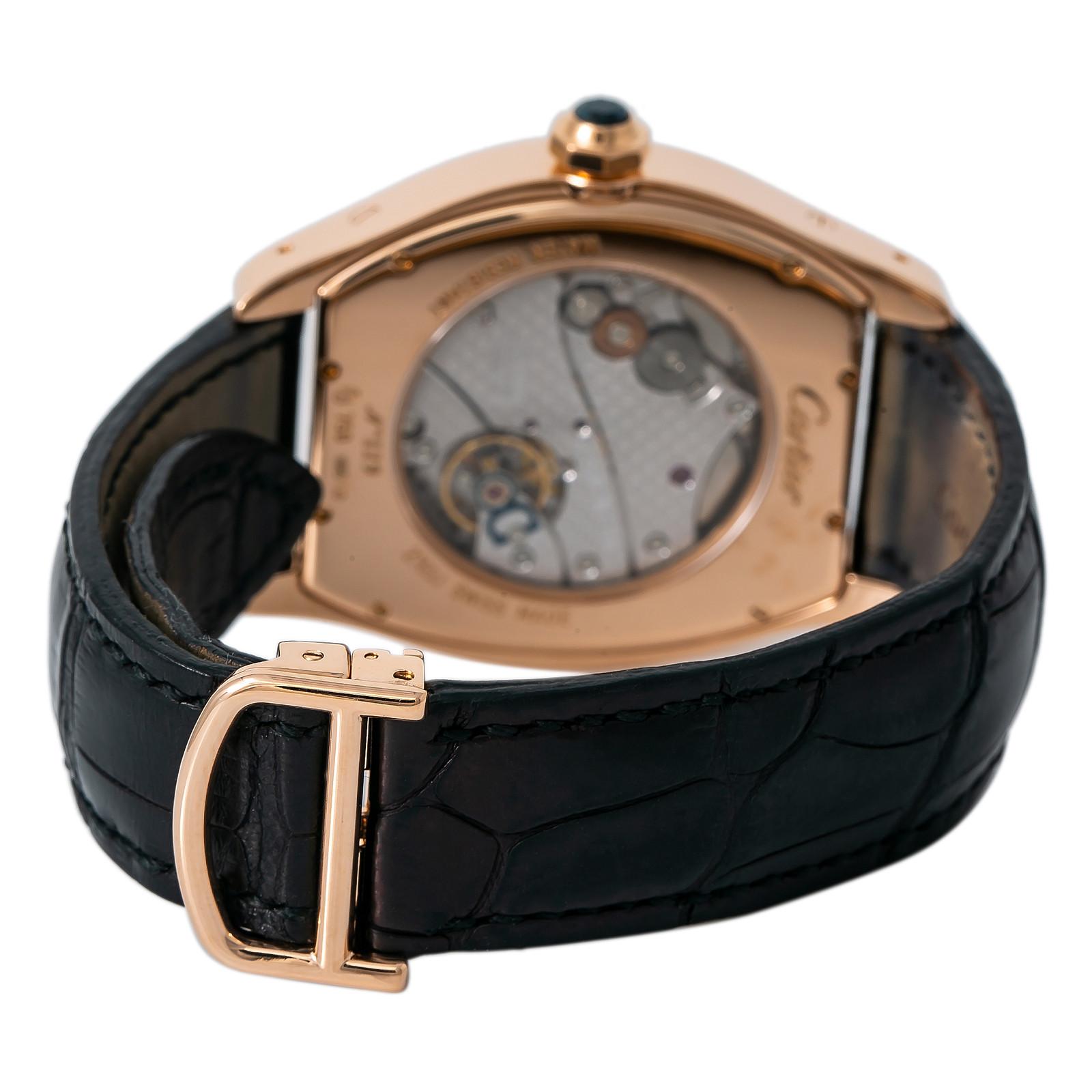 Cartier Tortue XL 2763J Men Automatic Cream Dial Watch 18K Rose Gold 38mm

