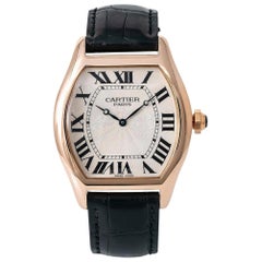 Cartier Tortue XL 2763J Herrenuhr mit Automatik-Zifferblatt aus 18 Karat Roségold