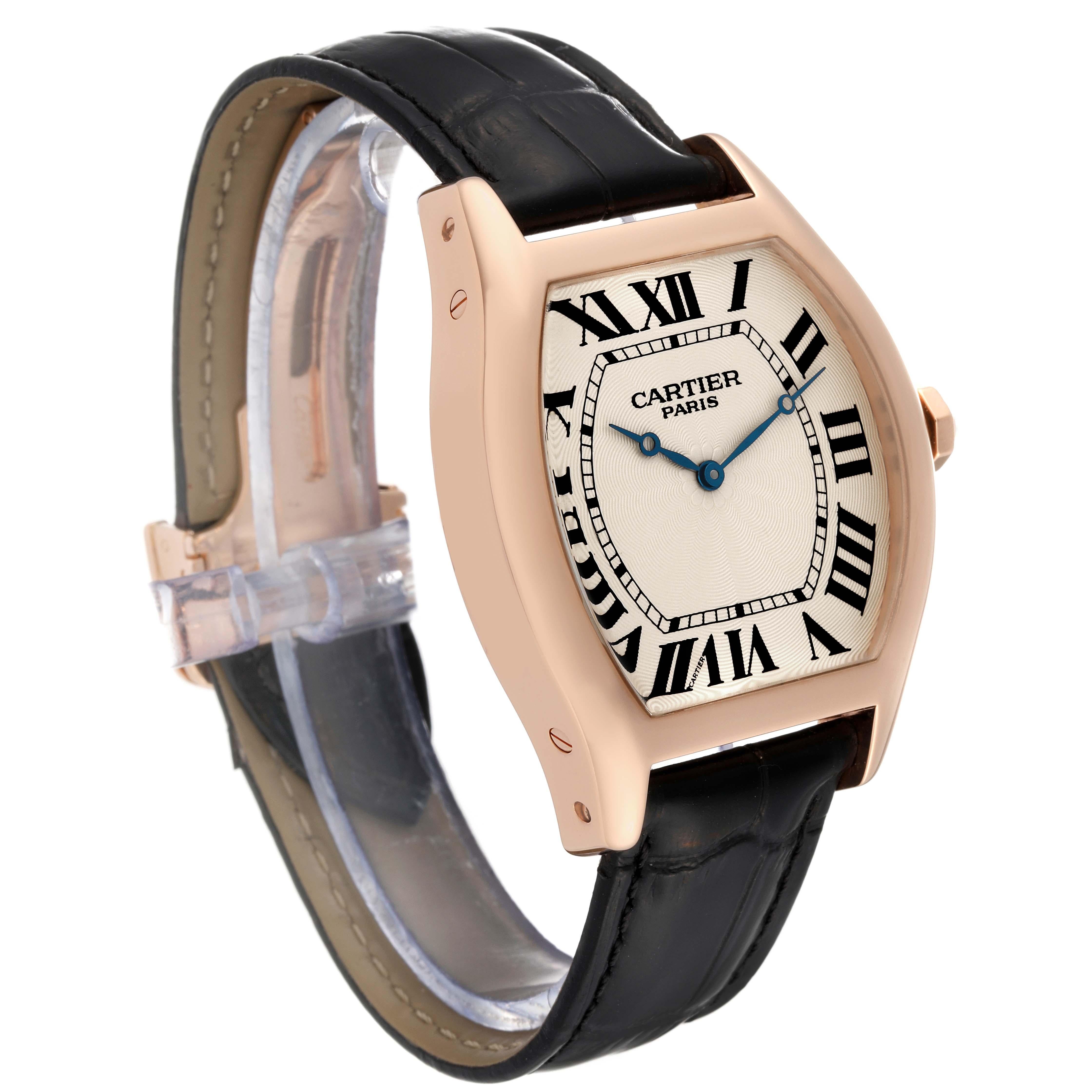 Cartier Tortue XL CPCP Collection Silver Dial Rose Gold Mens Watch 2763 en vente 1