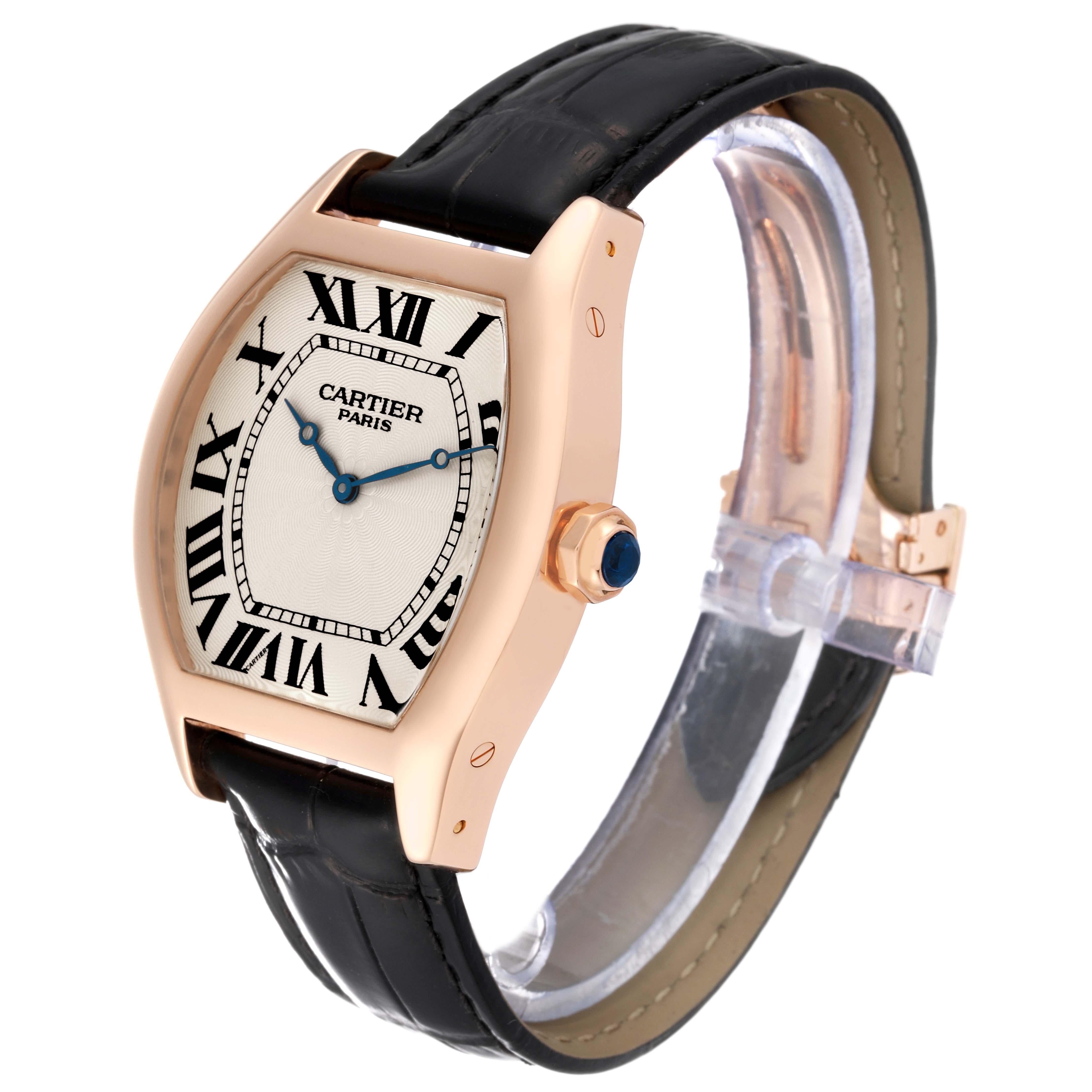 Cartier Tortue XL CPCP Collection Silver Dial Rose Gold Mens Watch 2763 en vente 2