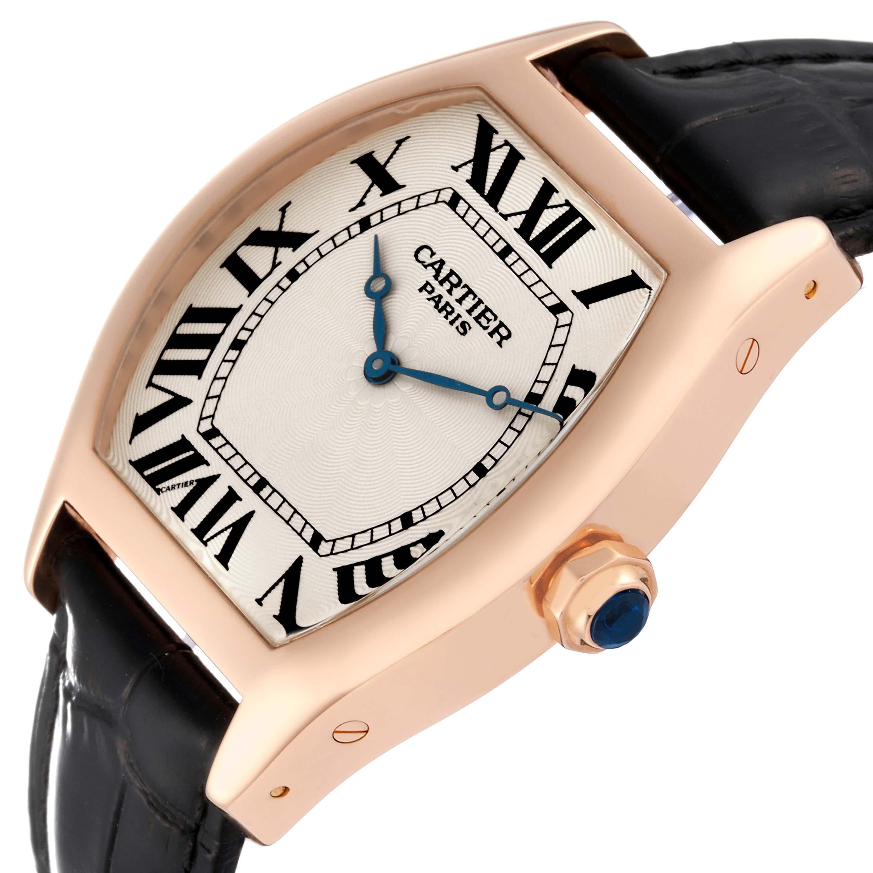 Cartier Tortue XL CPCP Collection Silver Dial Rose Gold Mens Watch 2763 en vente 4