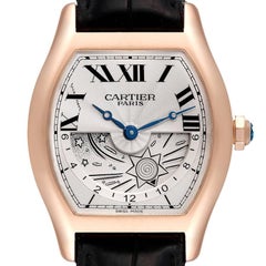 Cartier Tortue XL GMT Day-Night Rose Gold Mens Watch W1553551 Box Papers