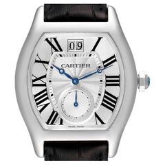 Cartier Montre Tortue XL à cadran en argent et or blanc pour hommes W1556233