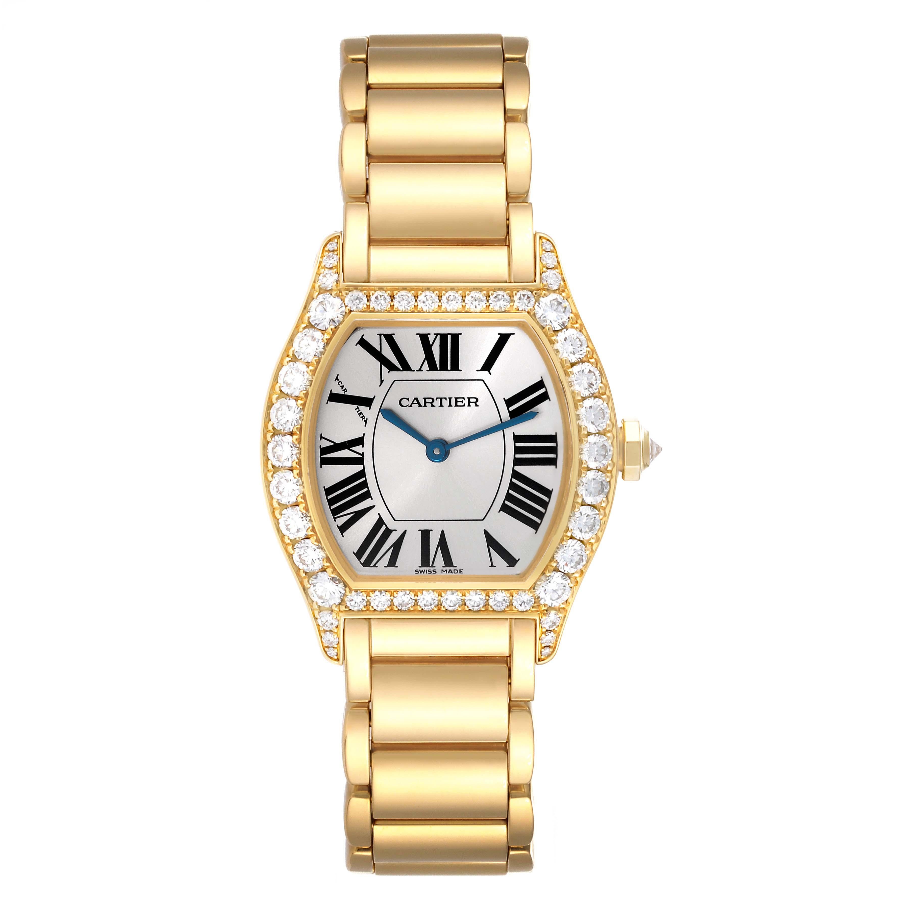 Cartier Tortue Yellow Gold Diamond Ladies Watch WA5071W8 1