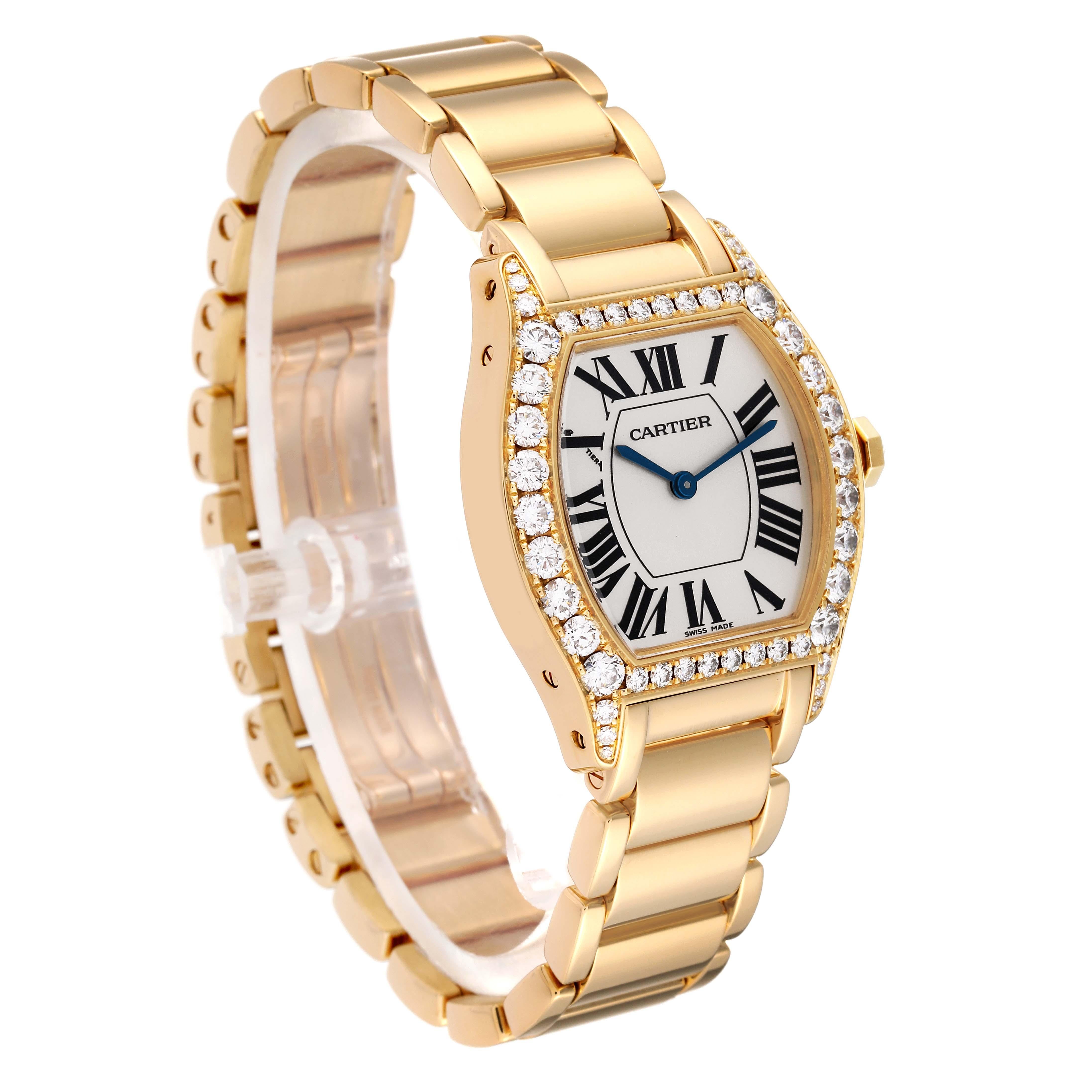 Cartier Tortue Yellow Gold Diamond Ladies Watch WA5071W8 2
