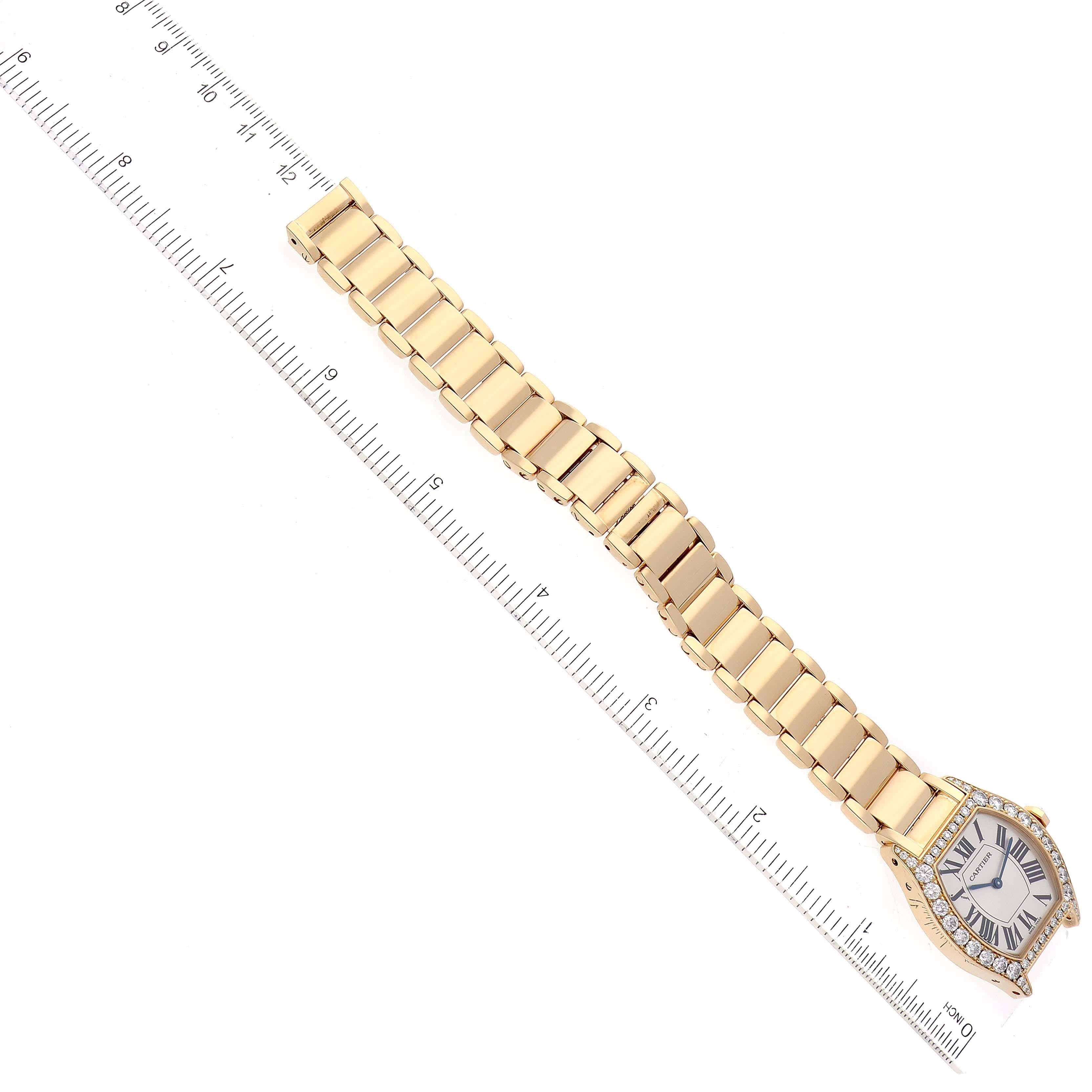 Cartier Tortue Yellow Gold Diamond Ladies Watch WA5071W8 5