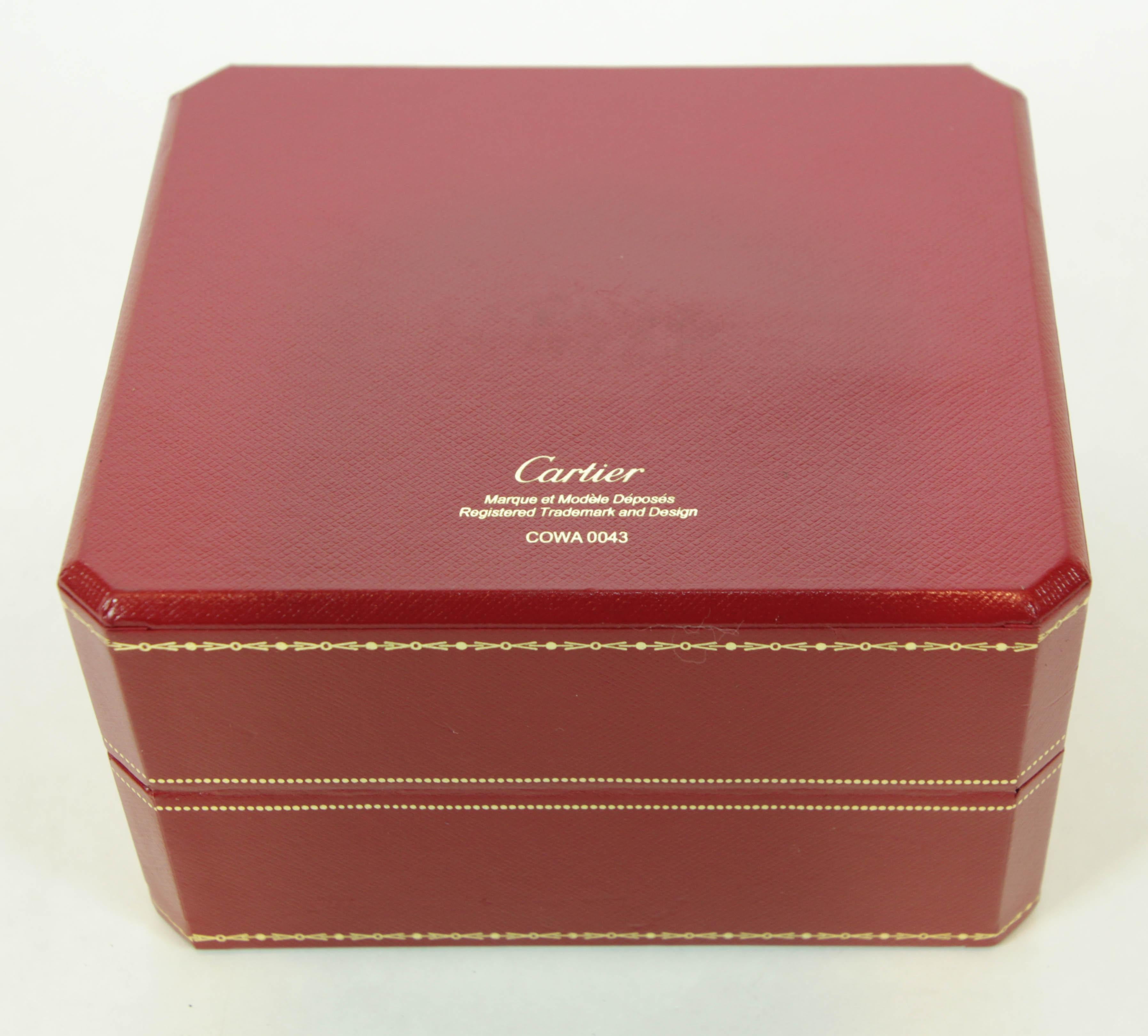 Cartier Travel Storage Watch Box in Red Leather Gilt Embossed For Sale 5