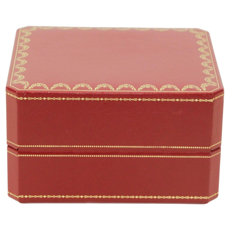 Cartier Jewelry Storage Watch Box in Red Leather Gilt Embossed For