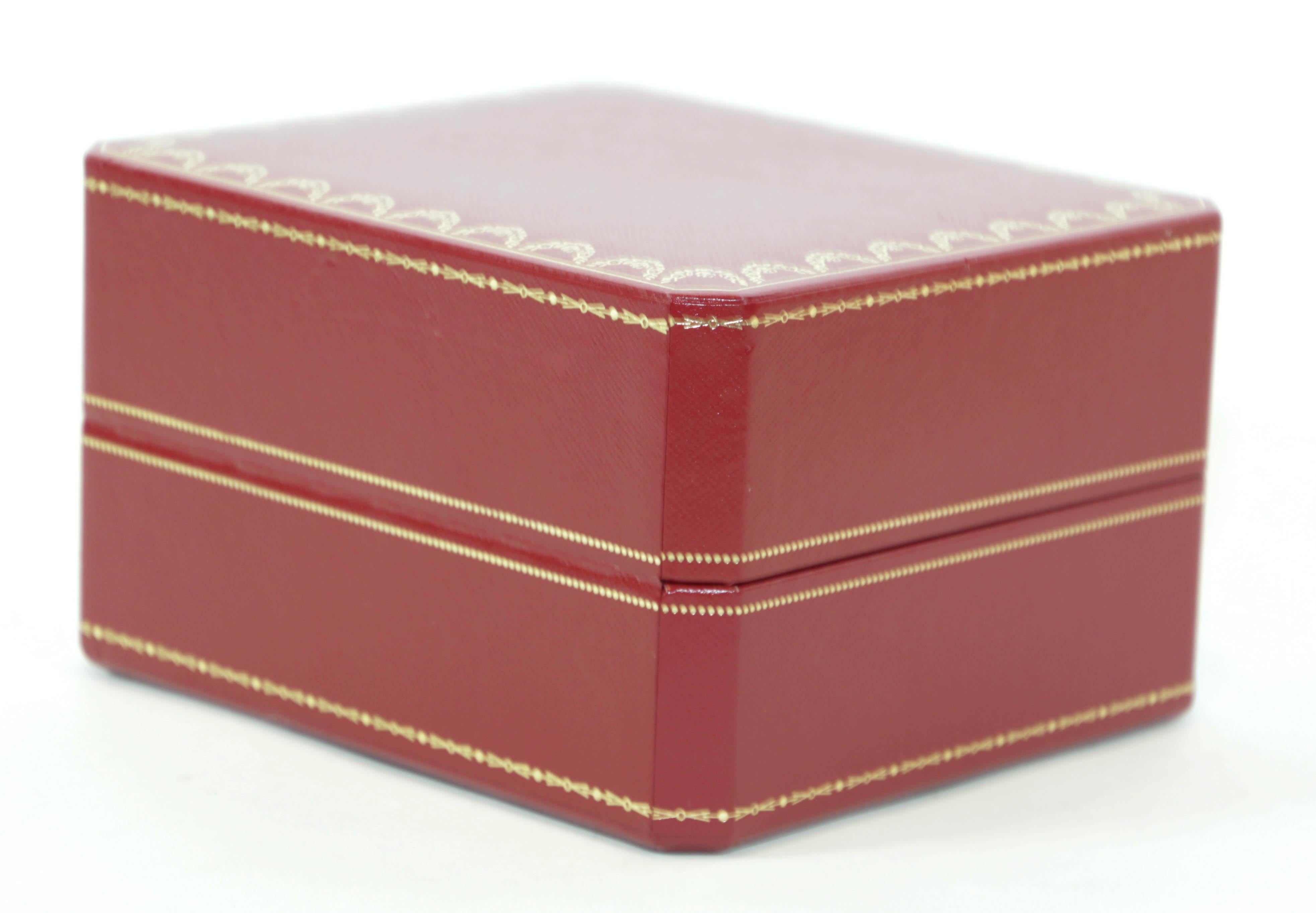 Cartier Travel Storage Watch Box in Red Leather Gilt Embossed For Sale 4