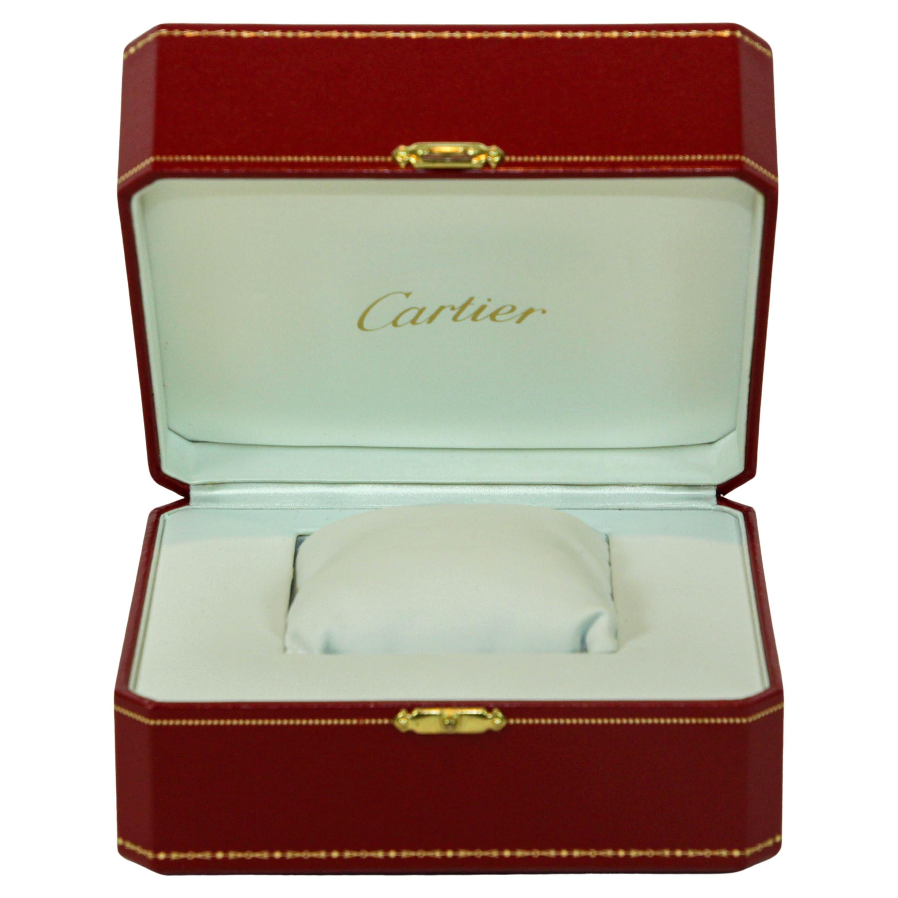 Cartier Reise Aufbewahrung Uhrenbox in rotem Leder vergoldet gepraegt